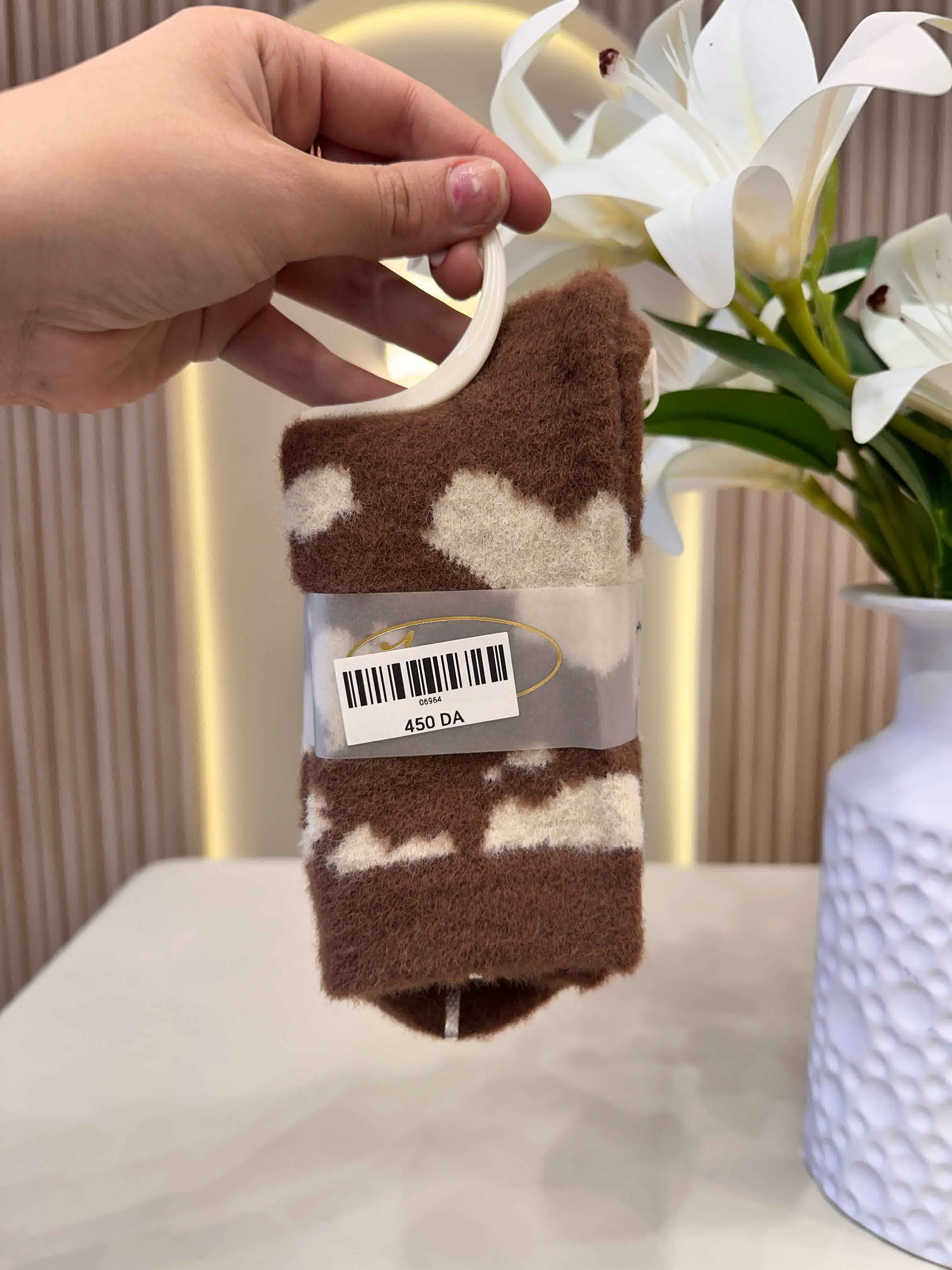 chaaussette fluffy leopard 