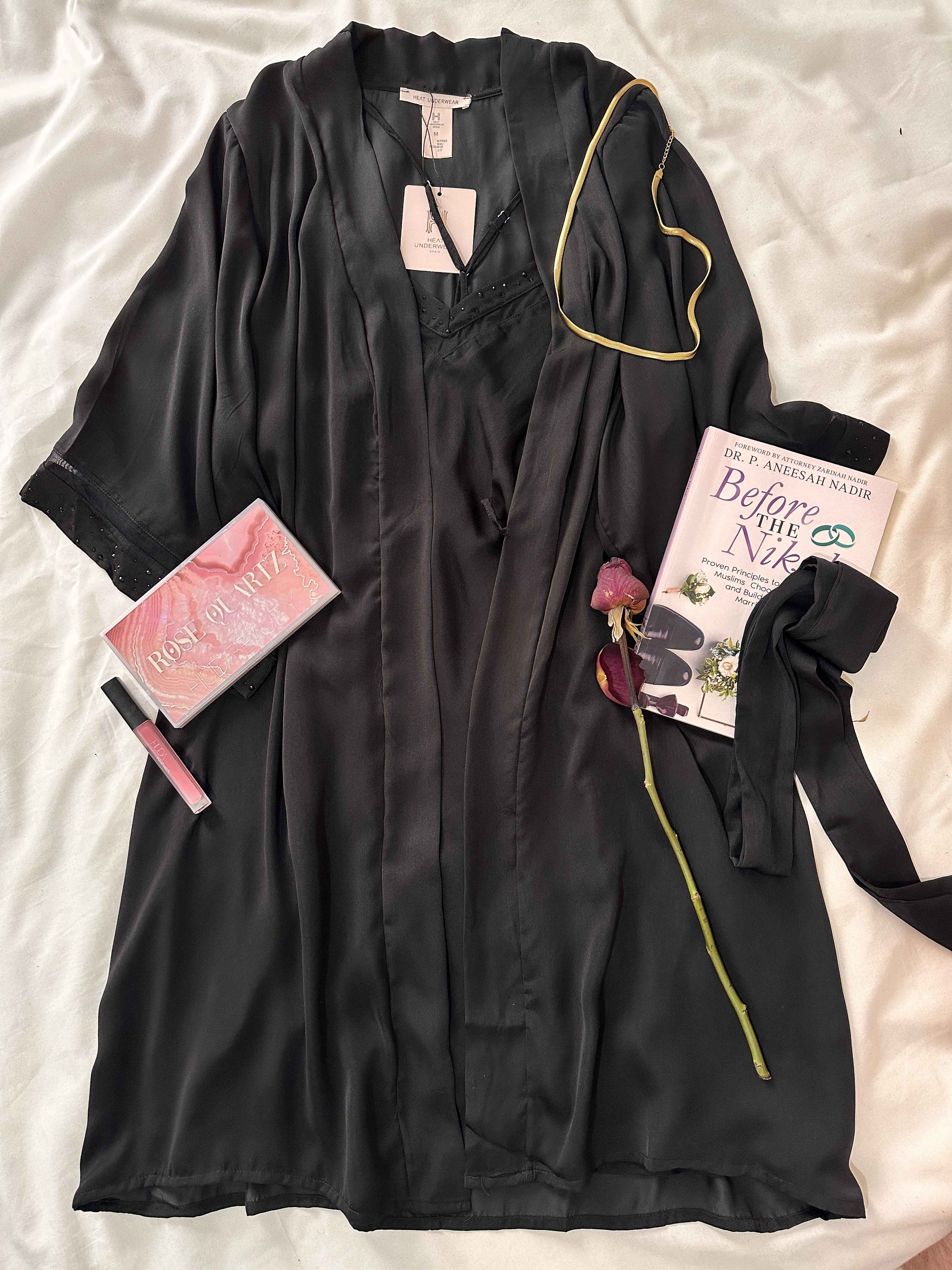 Déshabillé H uni grandes pérles 