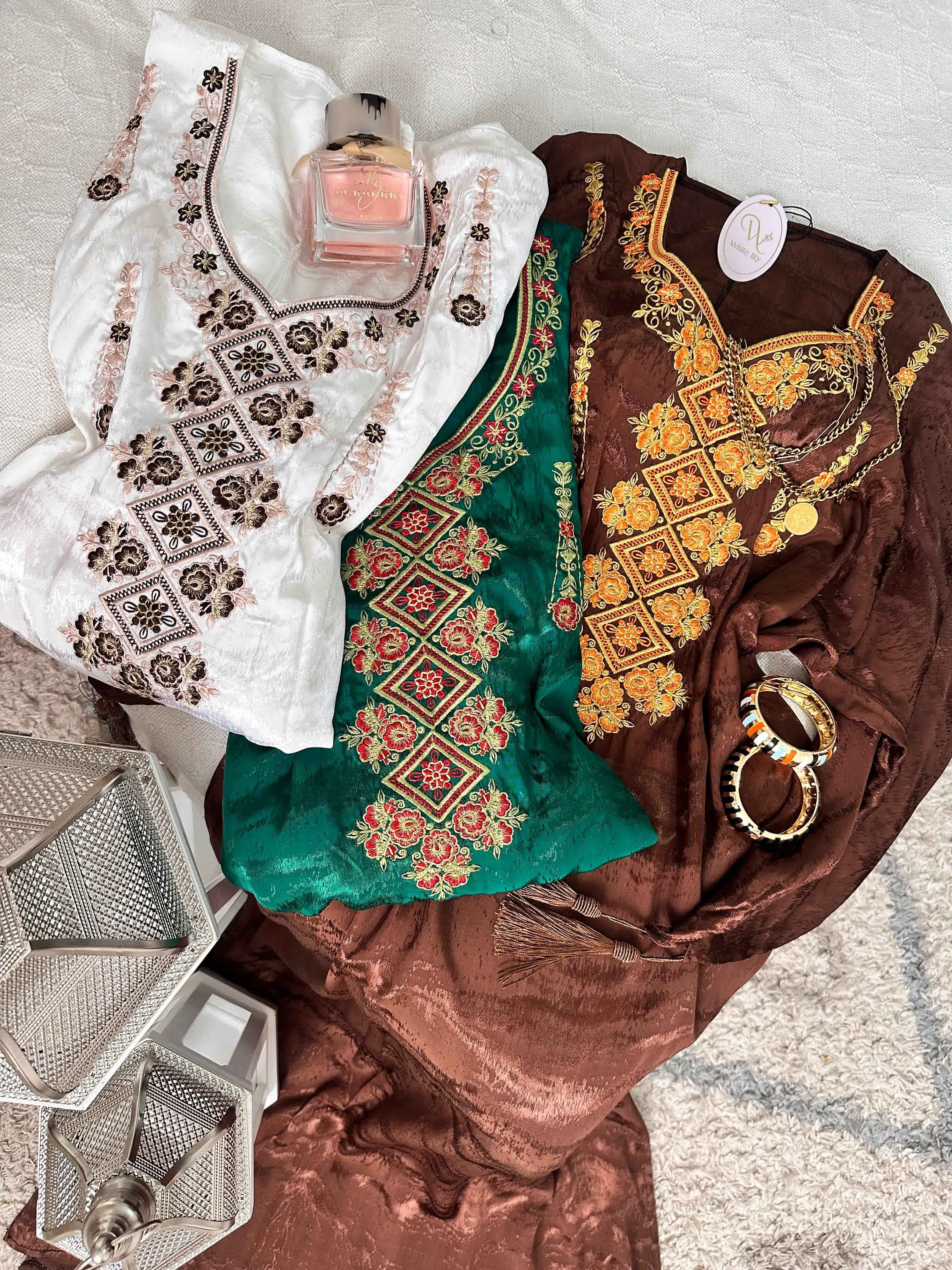 Robe kemkha broderie fleurs 