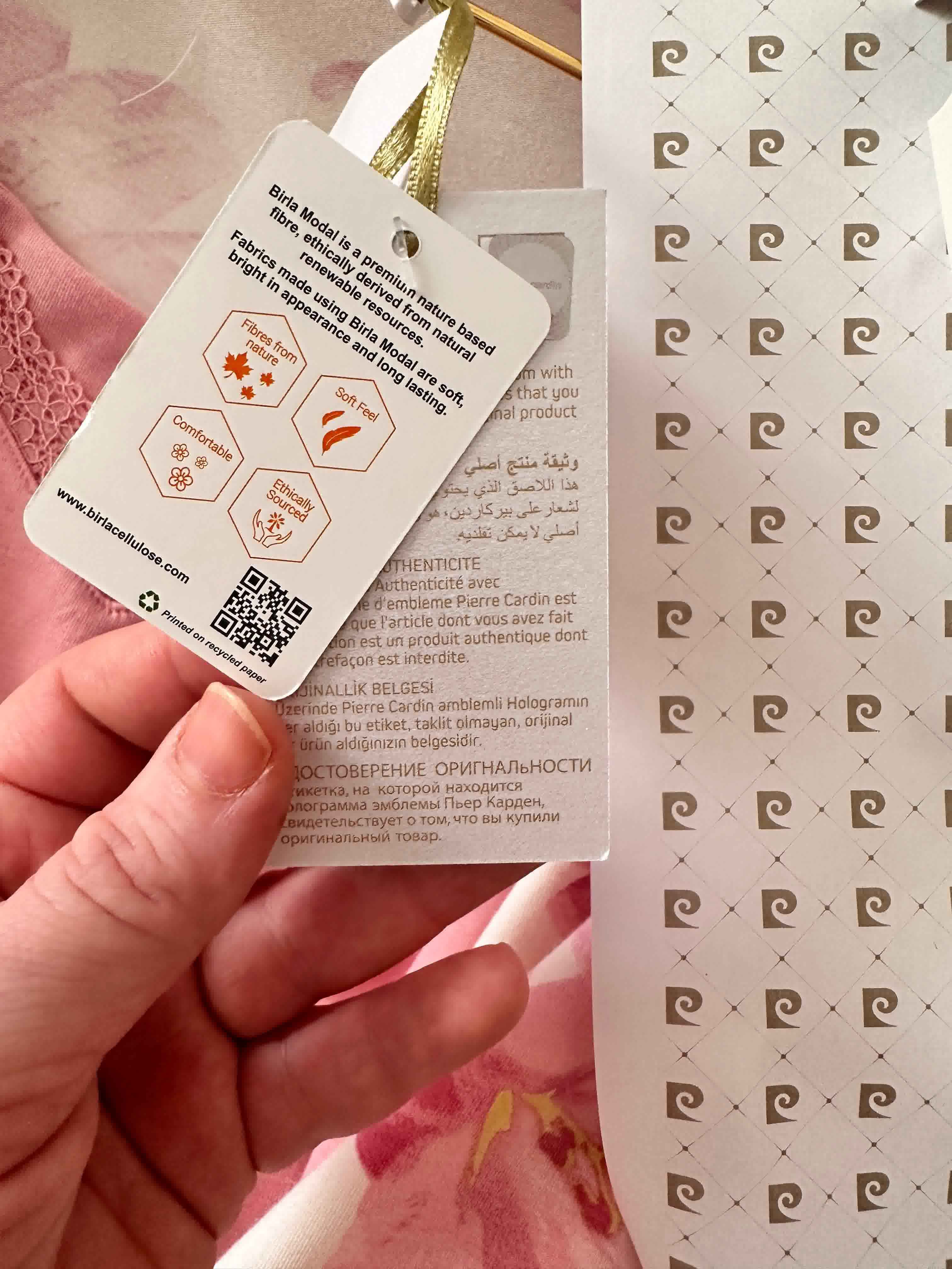 Deshabillé Pierre Cardin coton  fleurs rose 