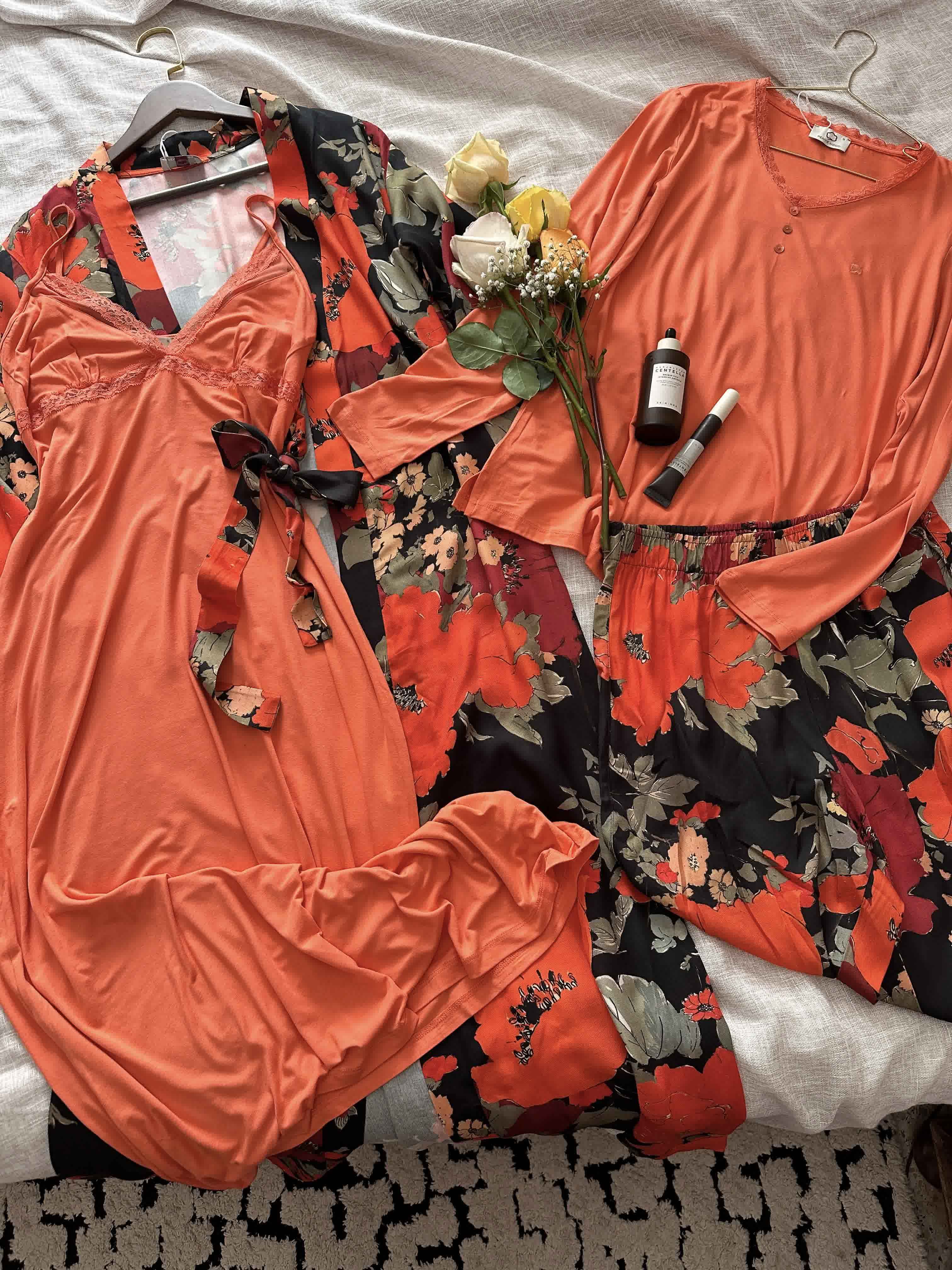 Pyjama penyemood orange/noir 