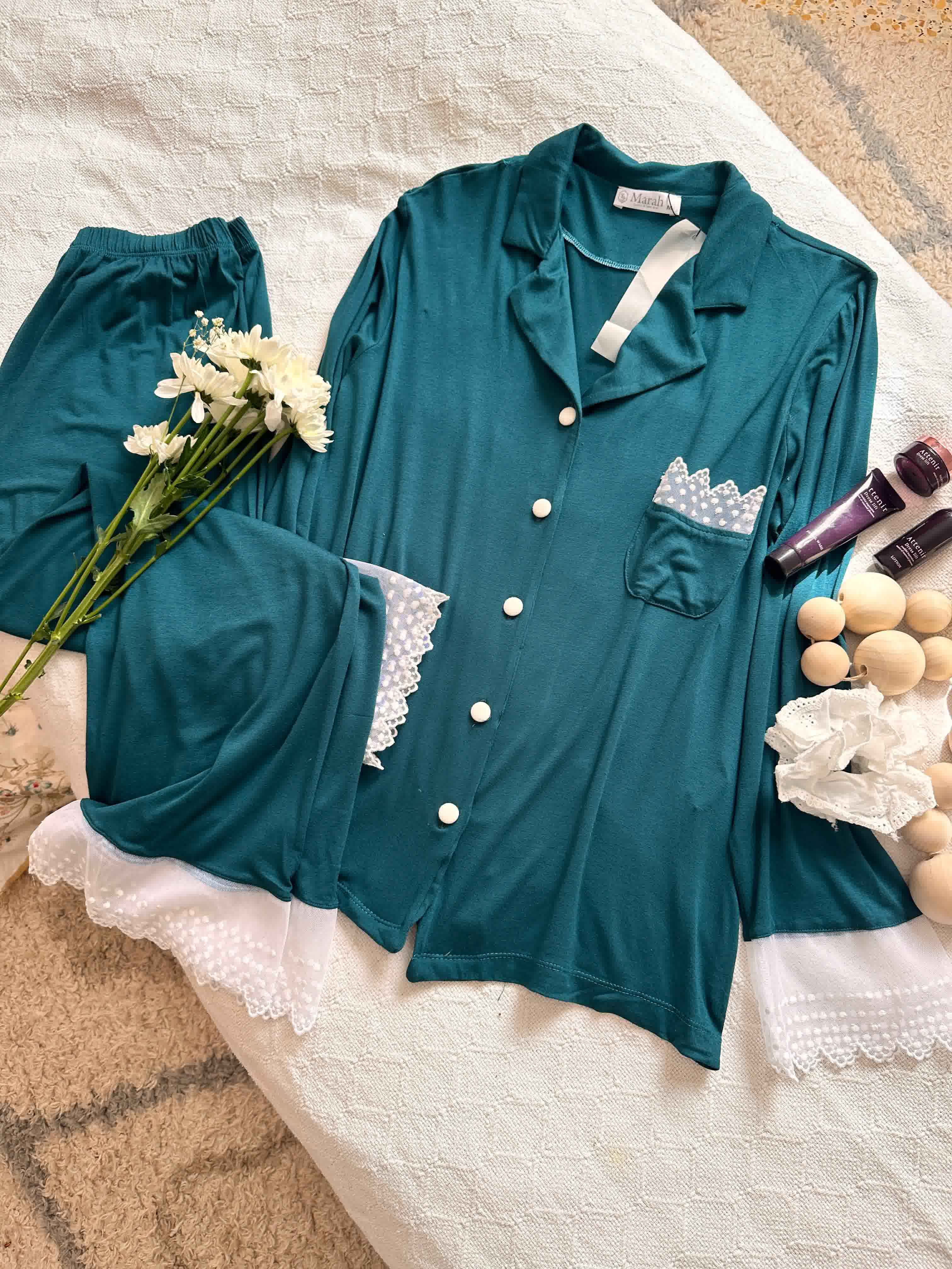 Pyjama marahdentelle bleu petrole 