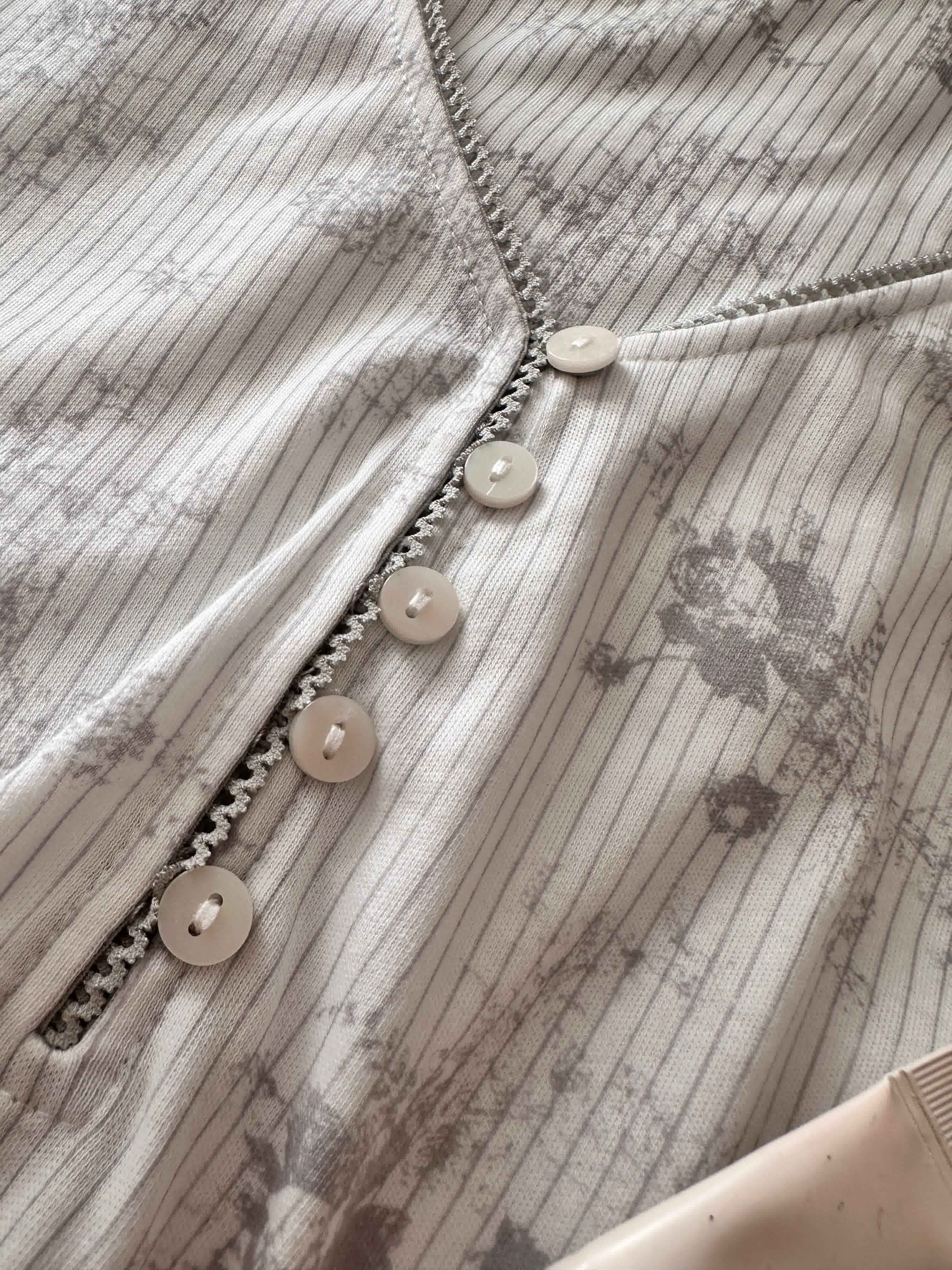 Pyjama tress gris/bleu fleuri 