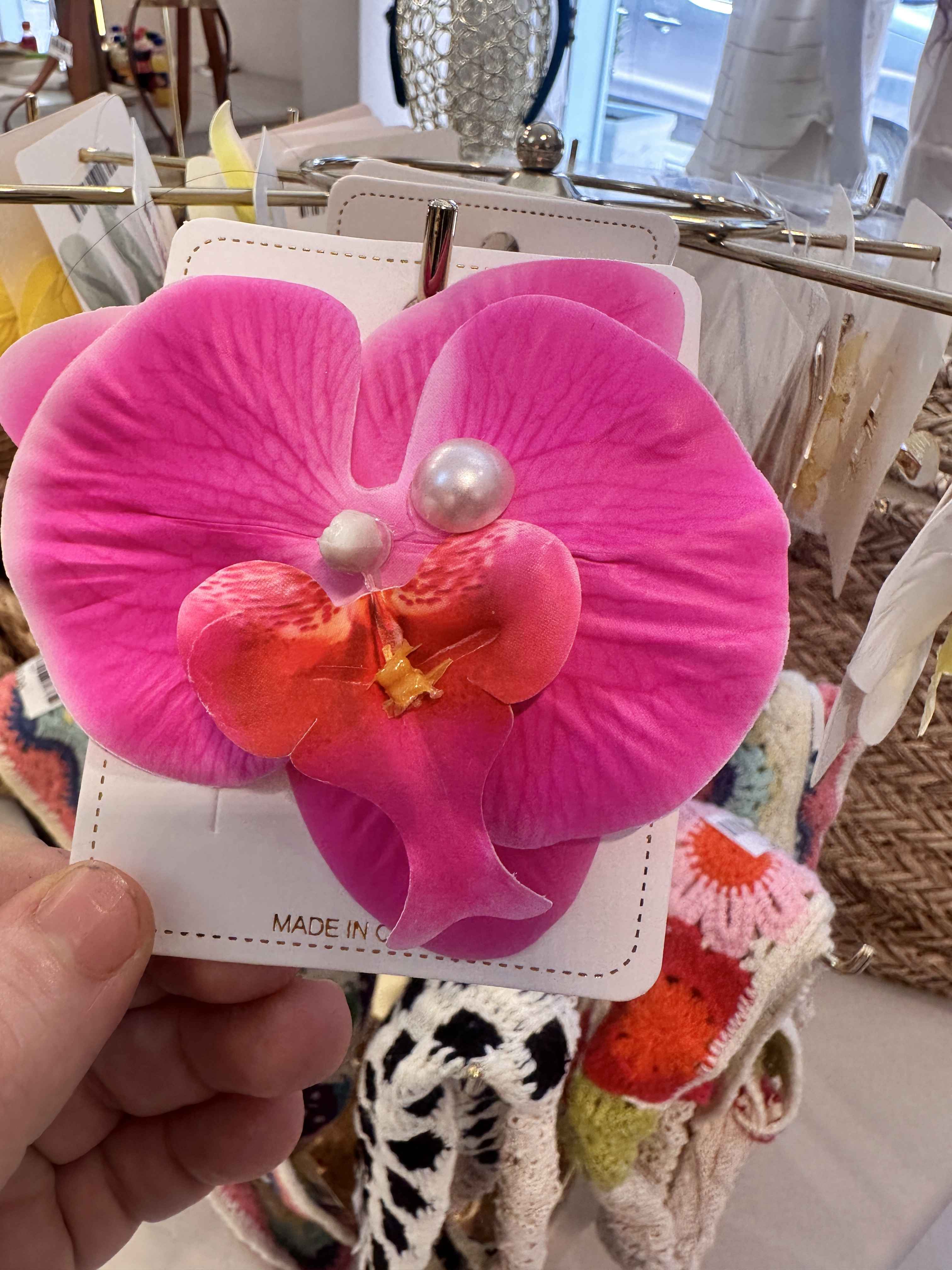 Broche orchid tissus