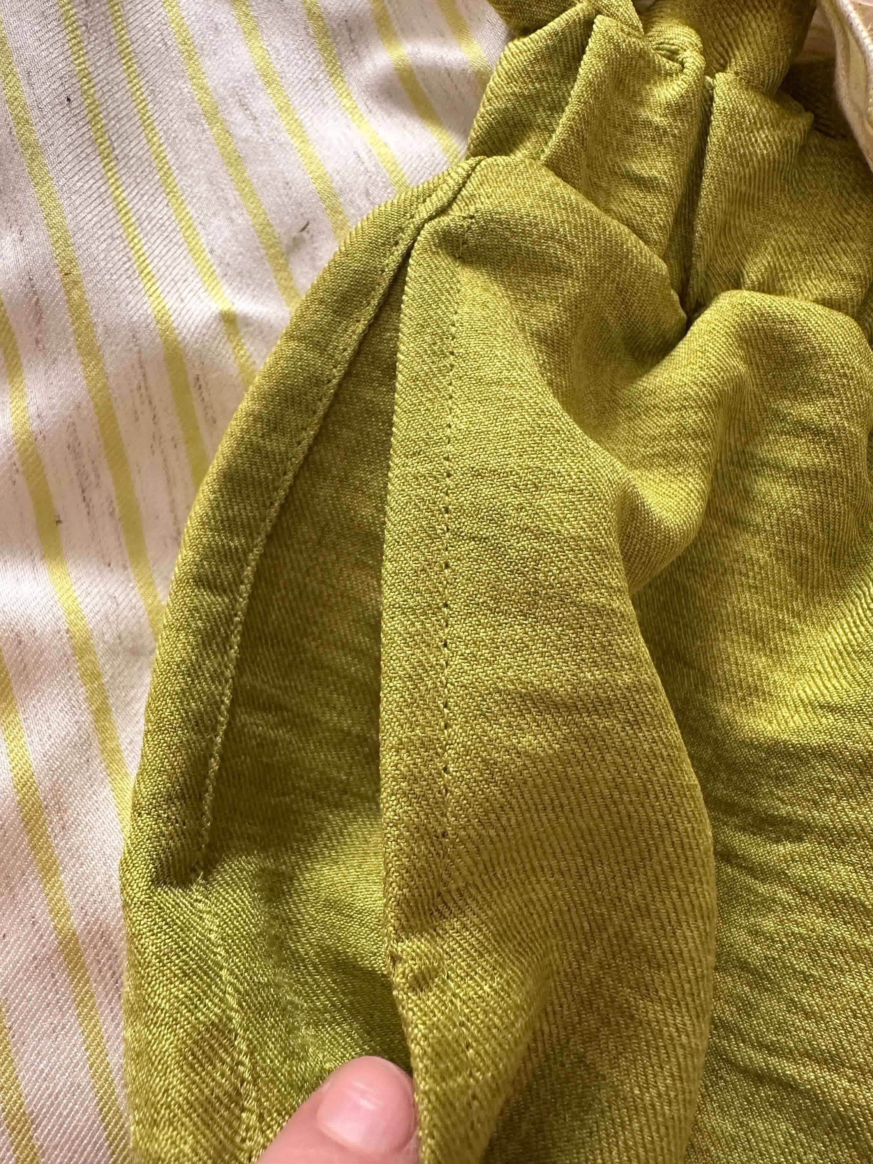 Pyjama short vert pistache /beige lin 