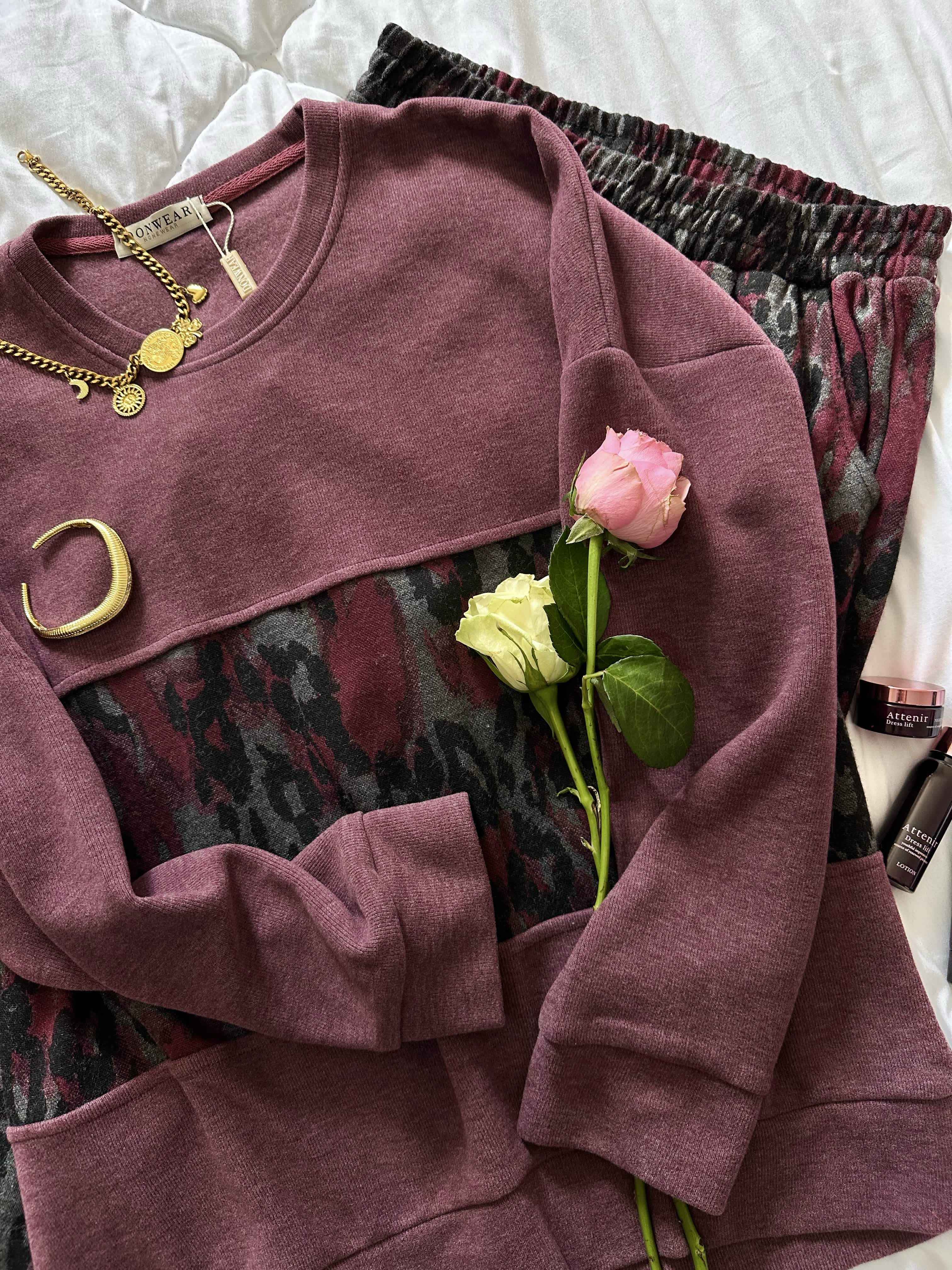 jogging leopard bordeau 