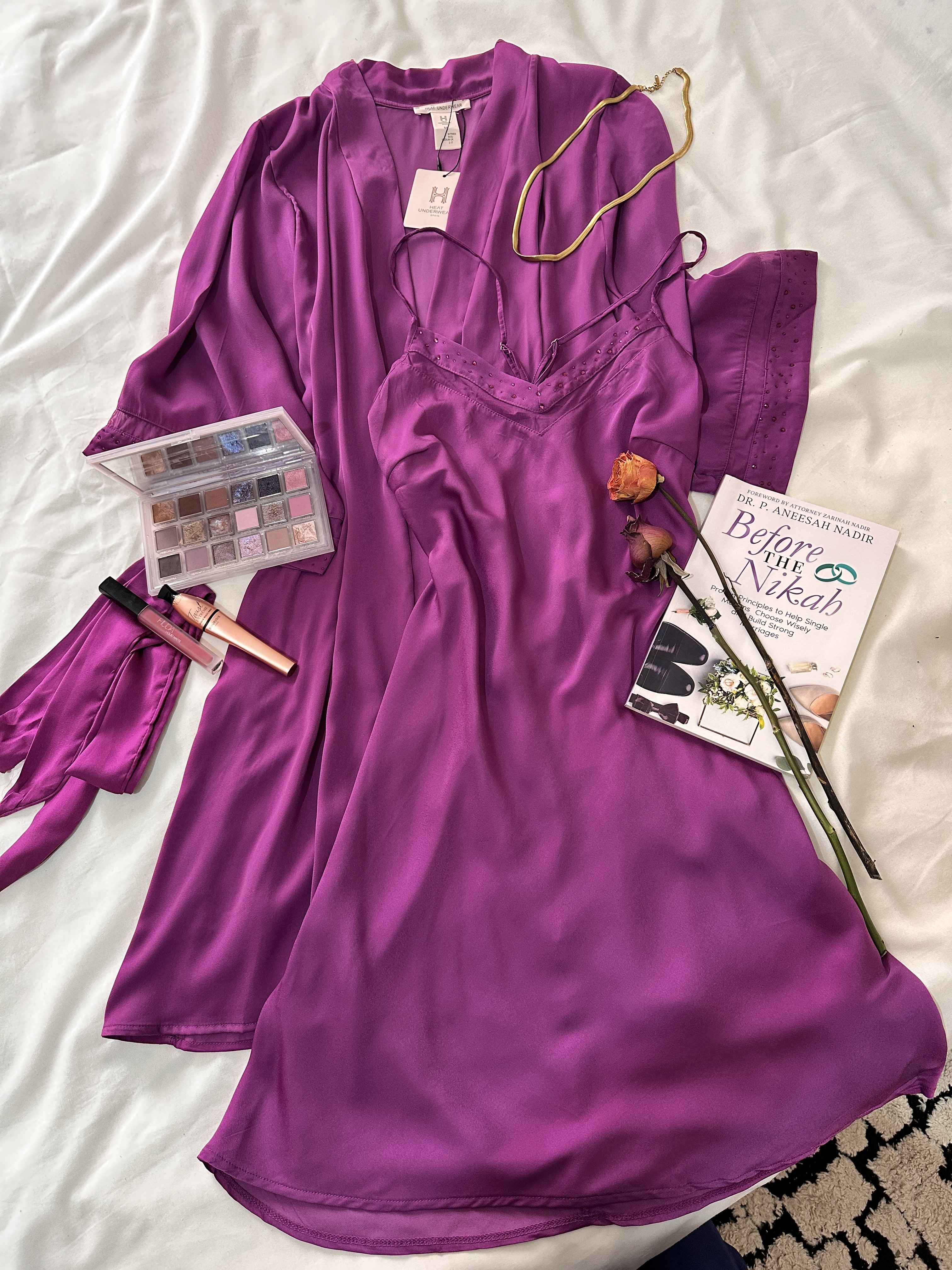 Déshabillé H uni grandes pérles 