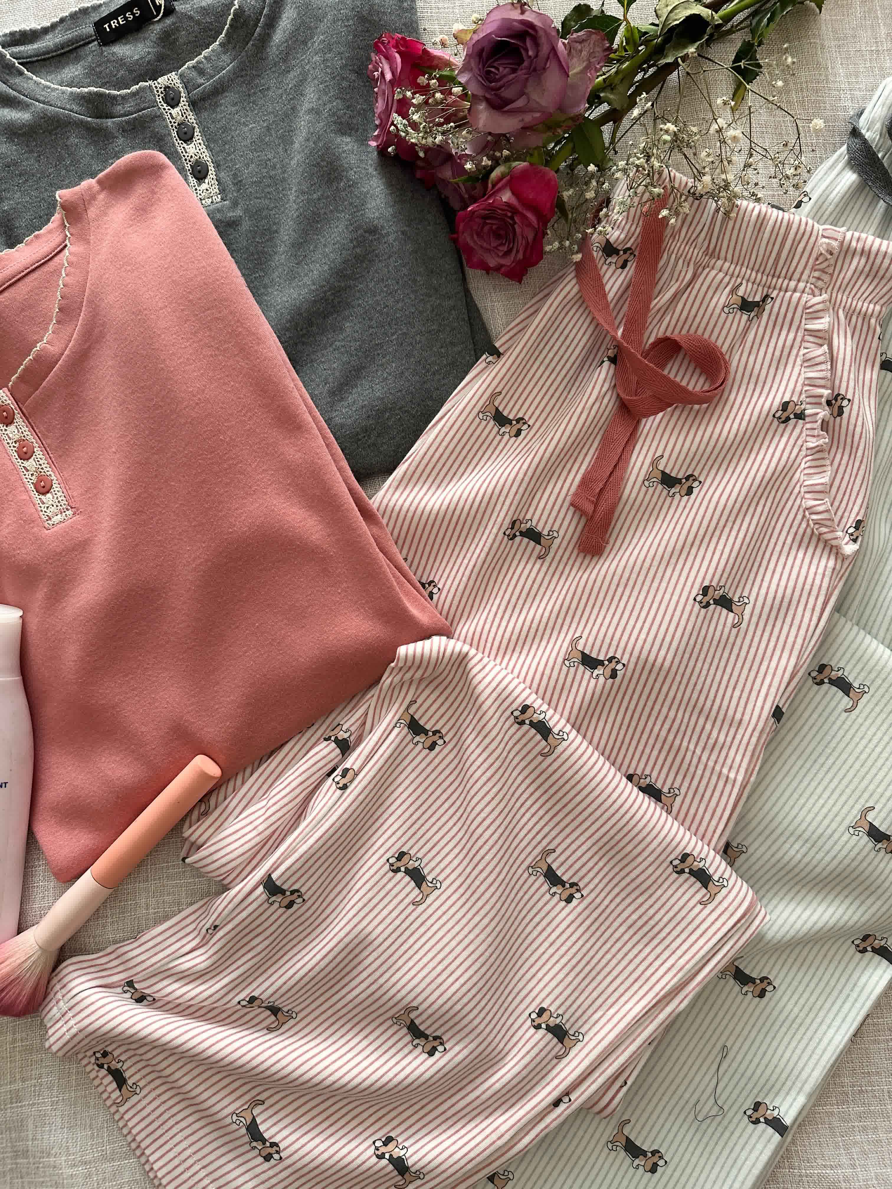 Pyjama tress coton pantalon rayonné 