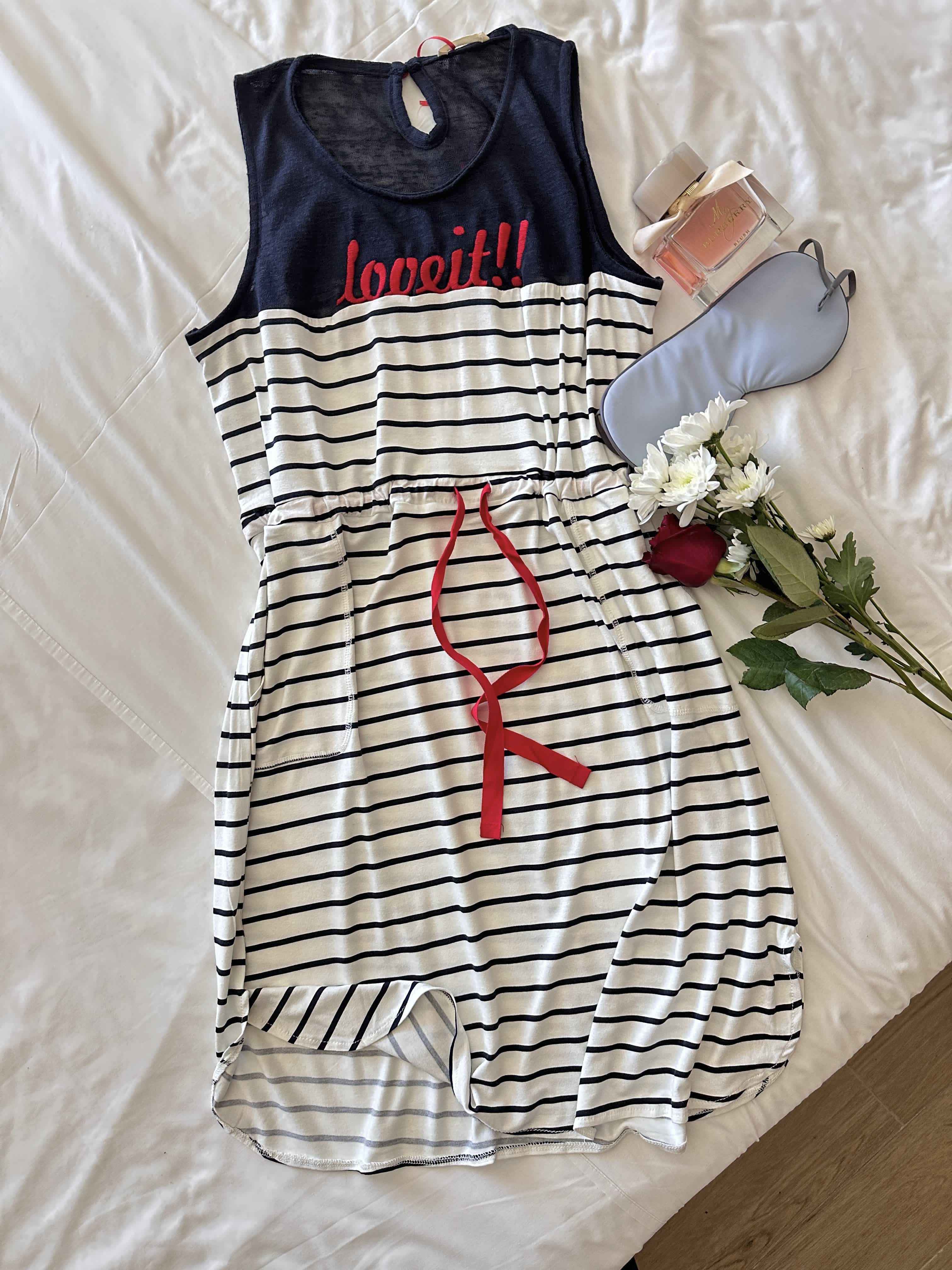 robe cotbox bleu rayonnée 