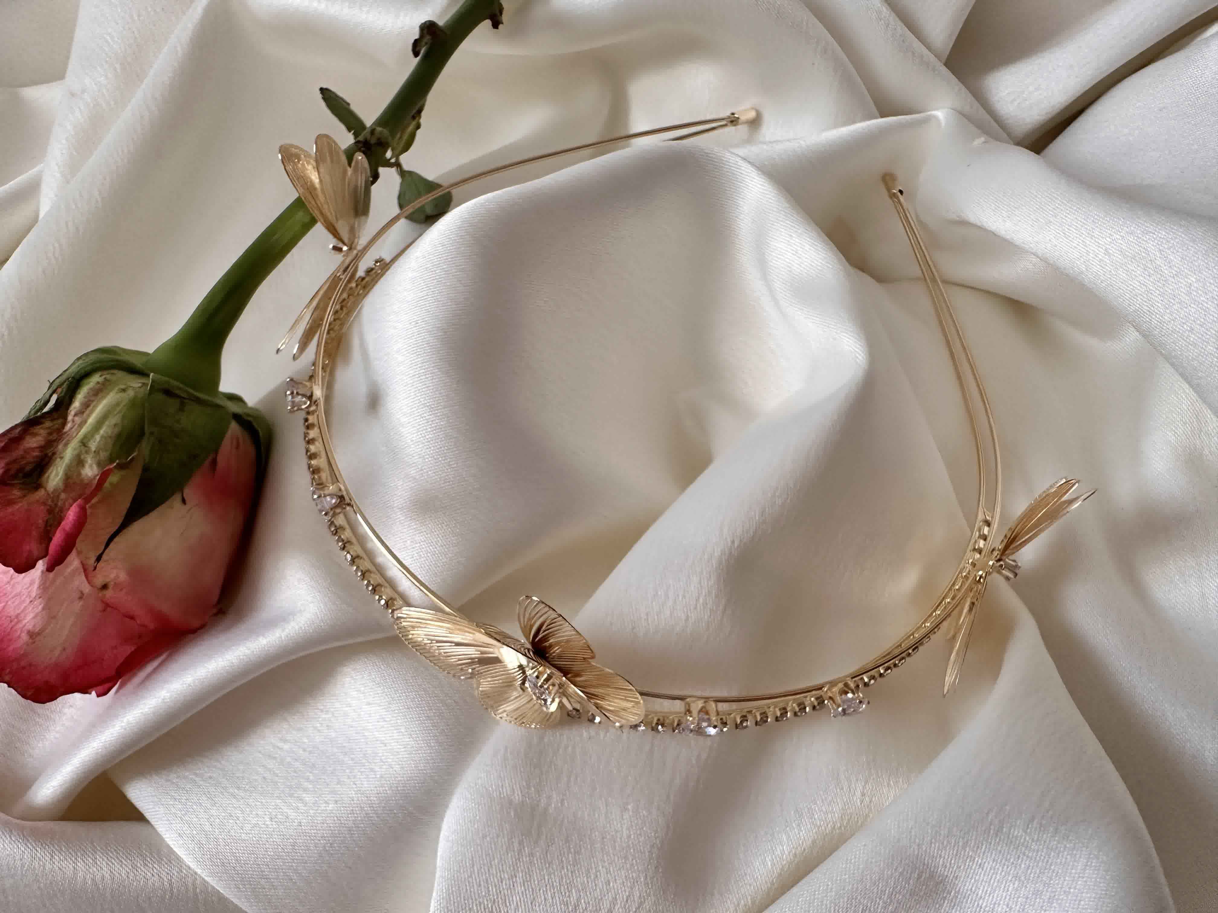 Serre-tete metalique papillon 