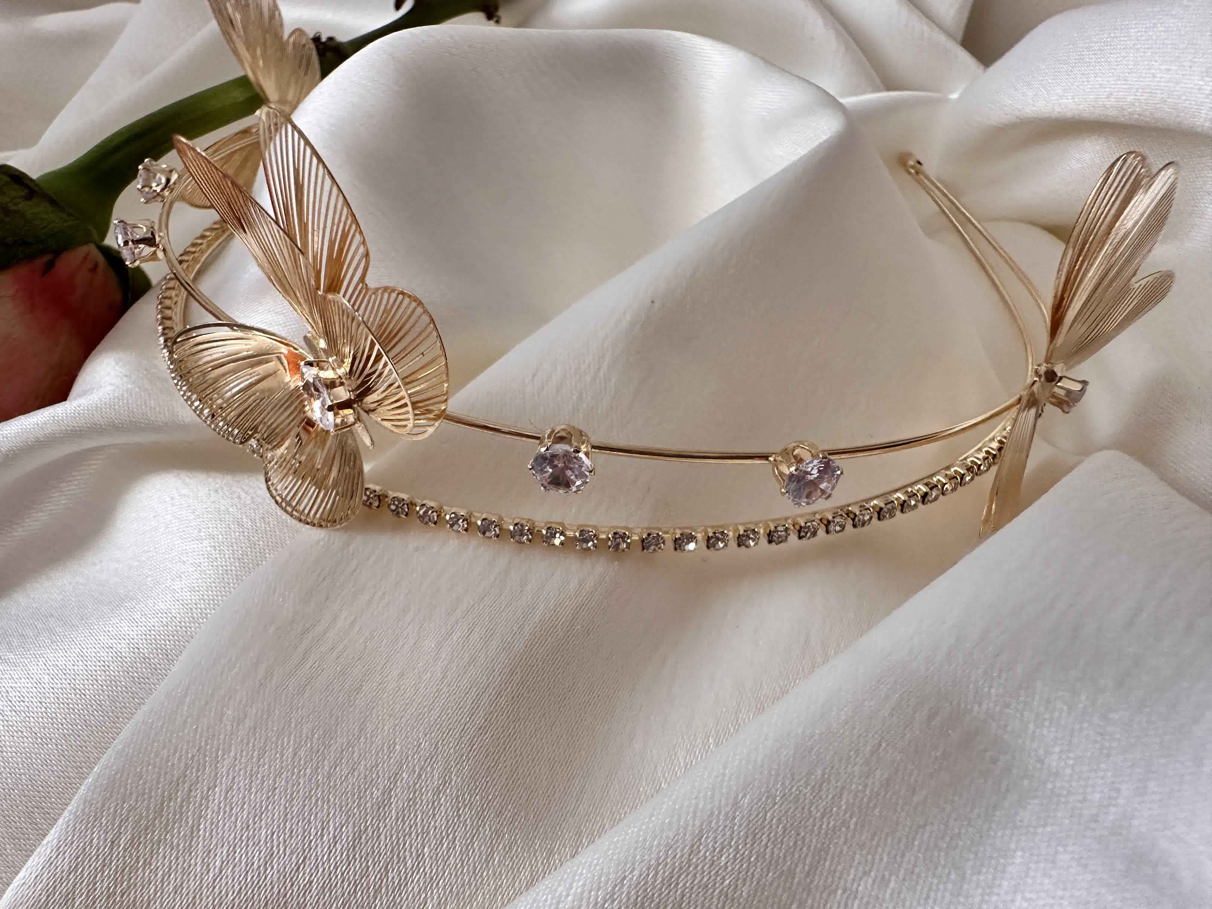 Serre-tete metalique papillon 