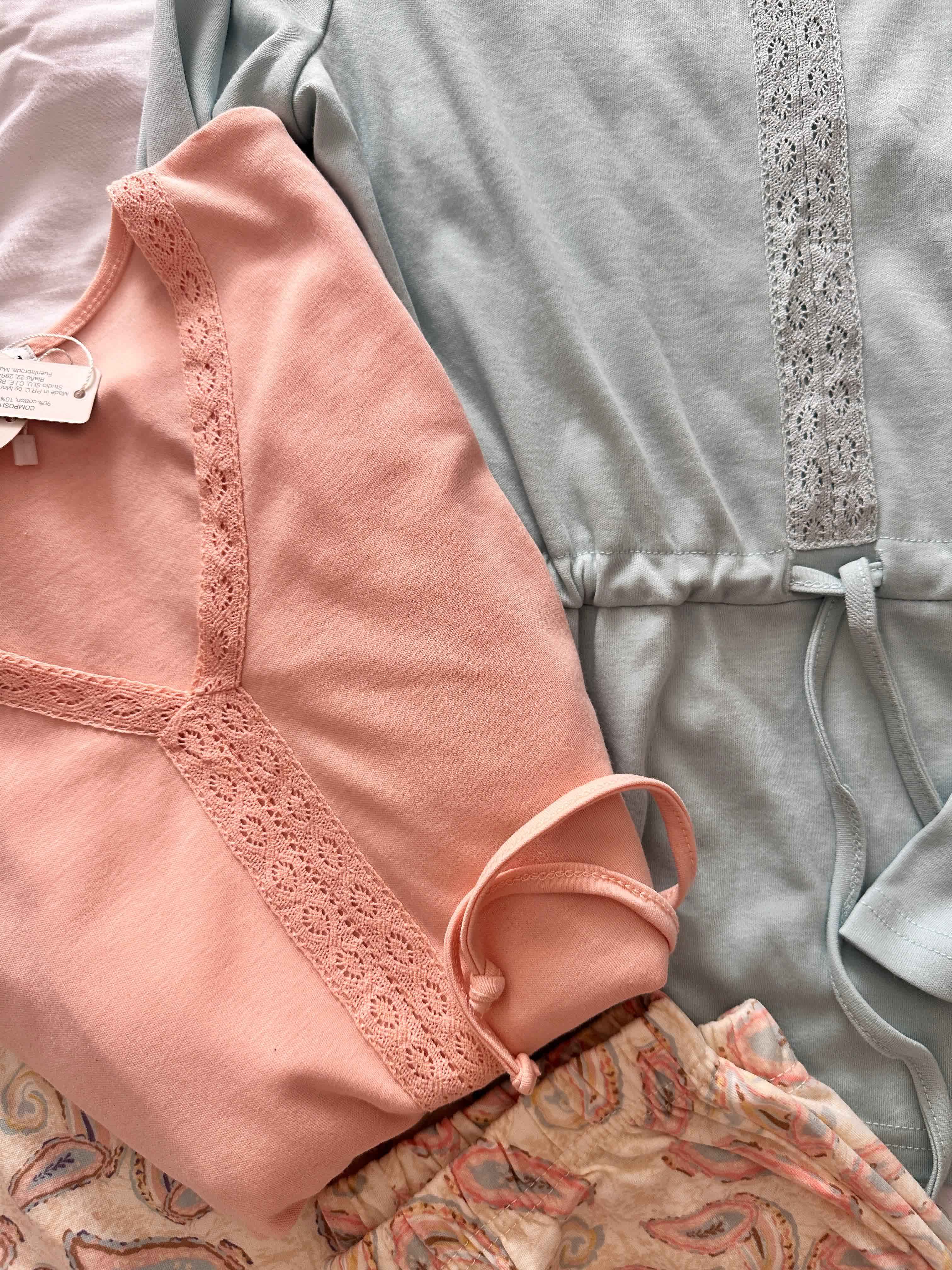 Pyjama tress trico uni vert/crevette