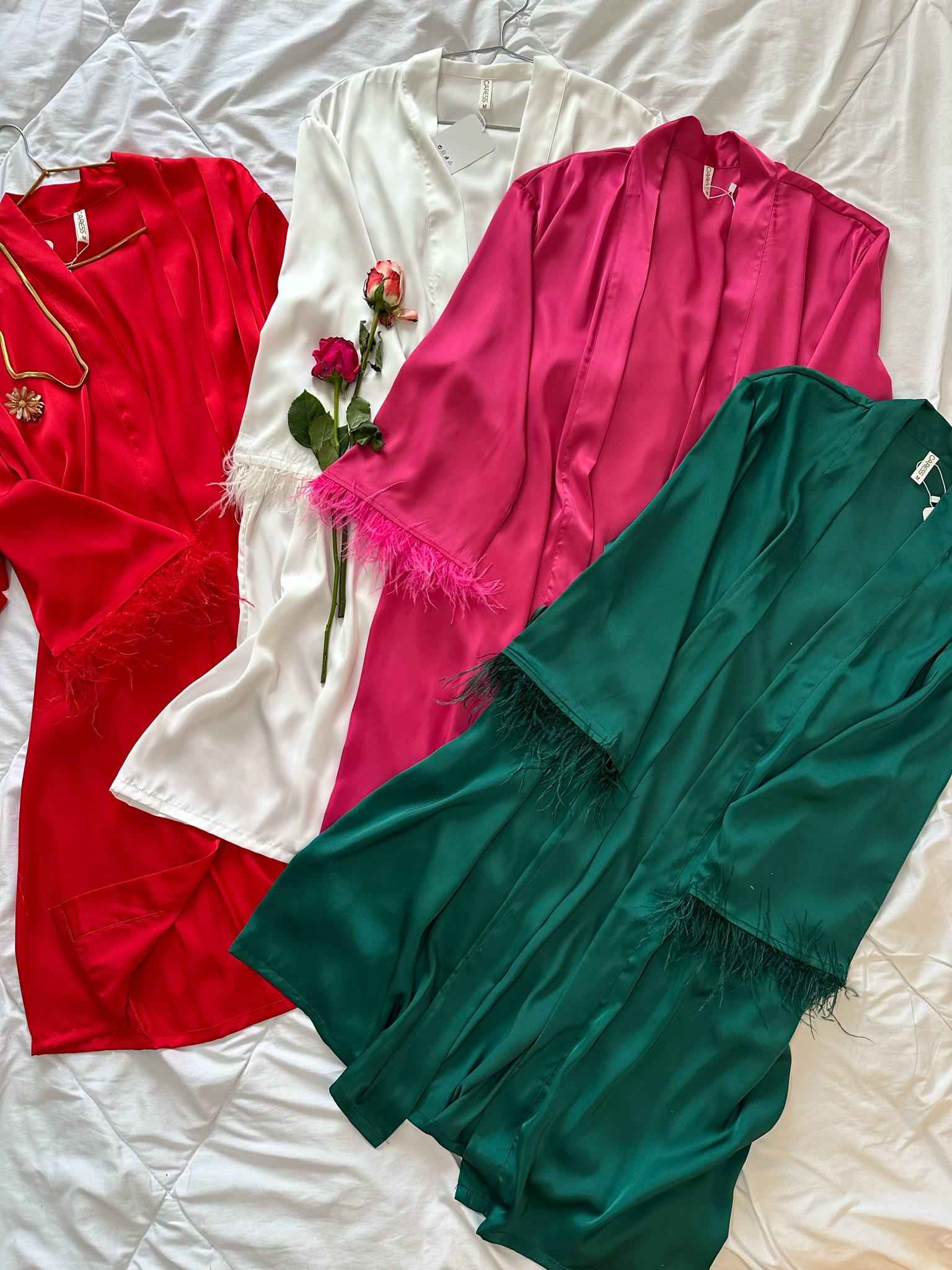 kimono caresse fourrure court