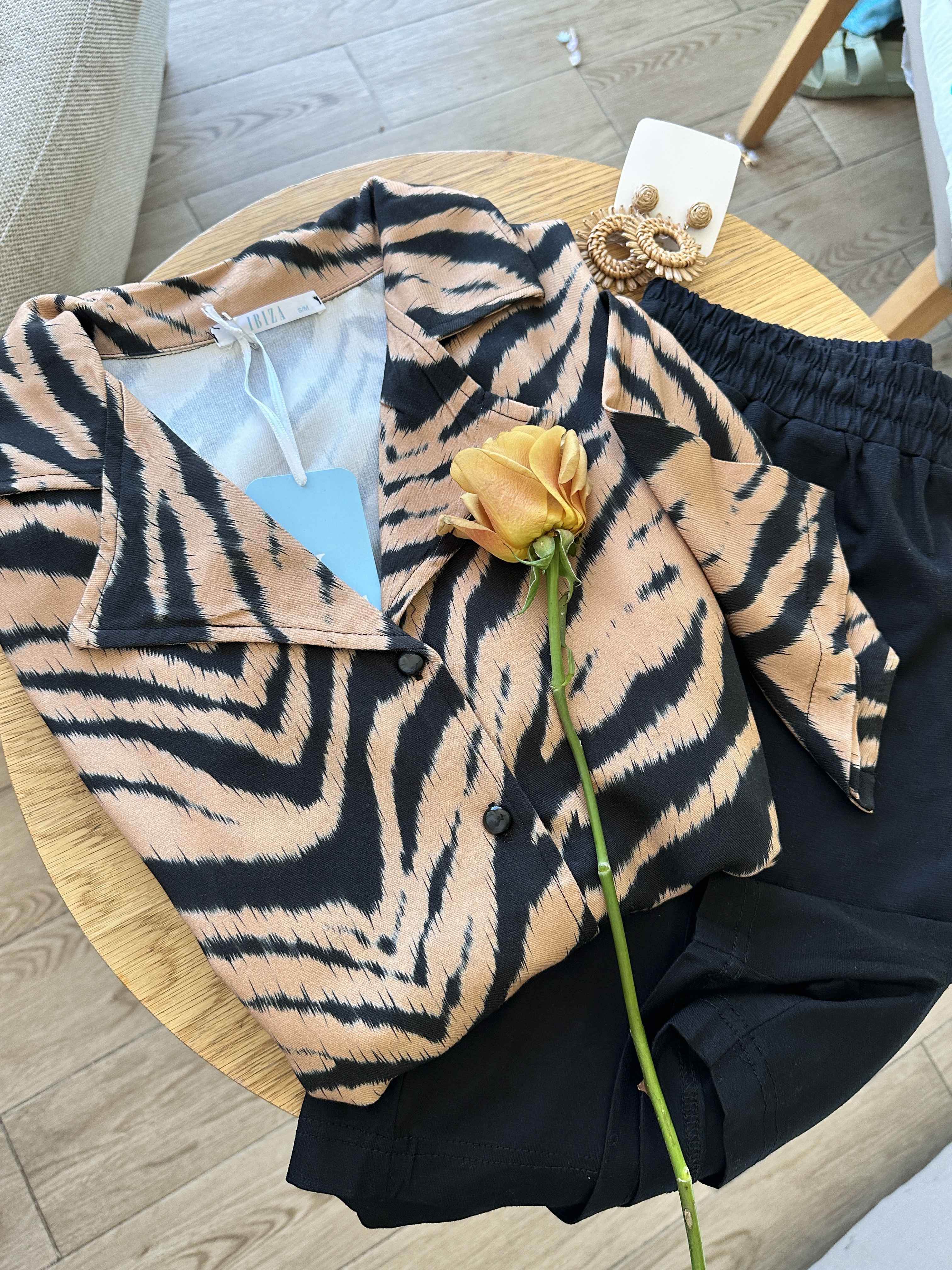 Homewear short  Ibiza théme tigre 