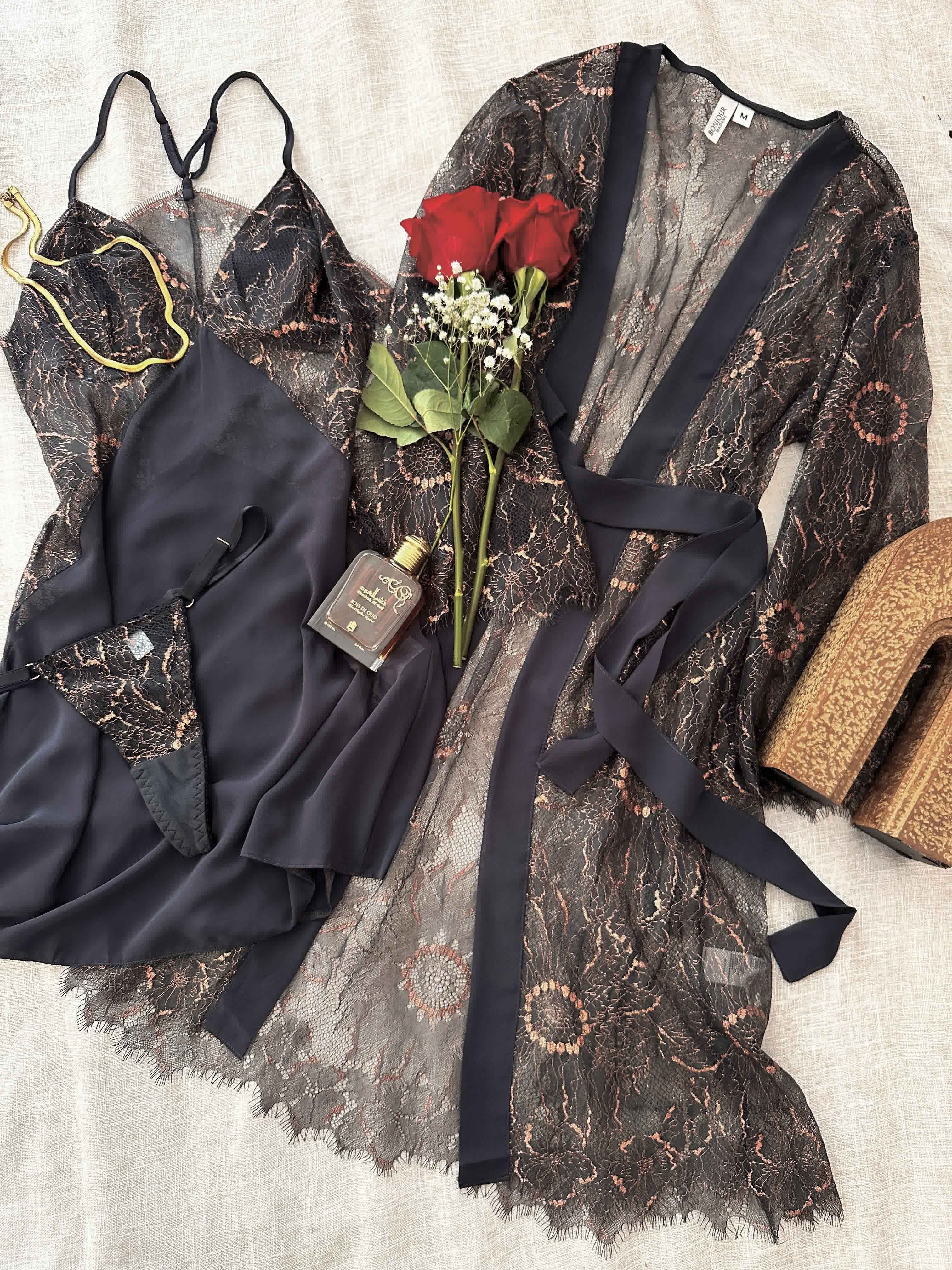 Deshabillé Bonjour noir brillance Bronze 