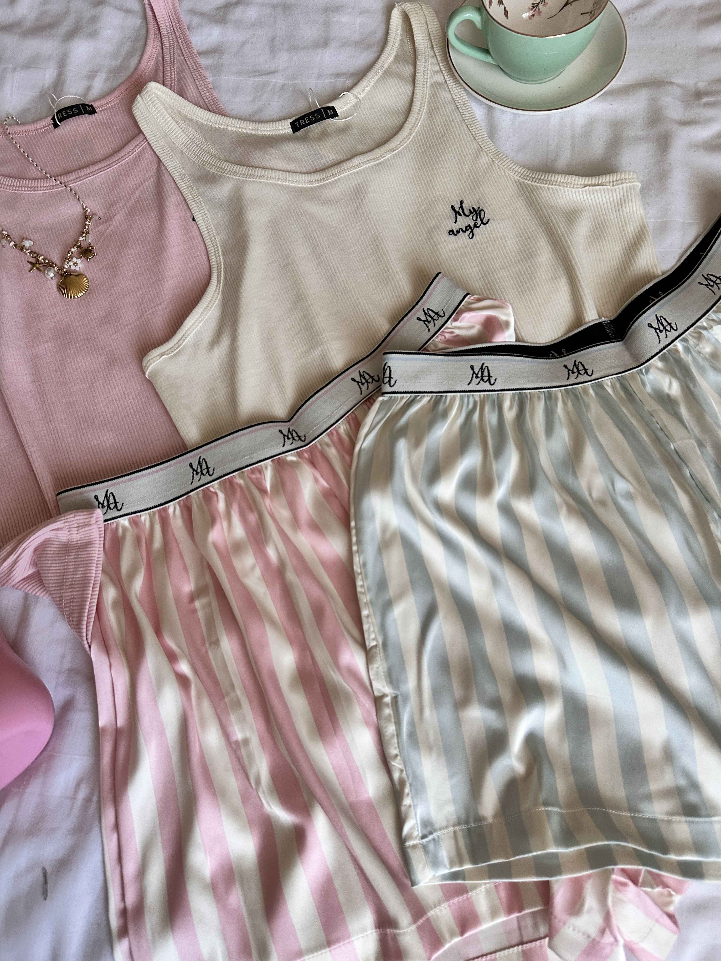 Pyjama short bas satiné 