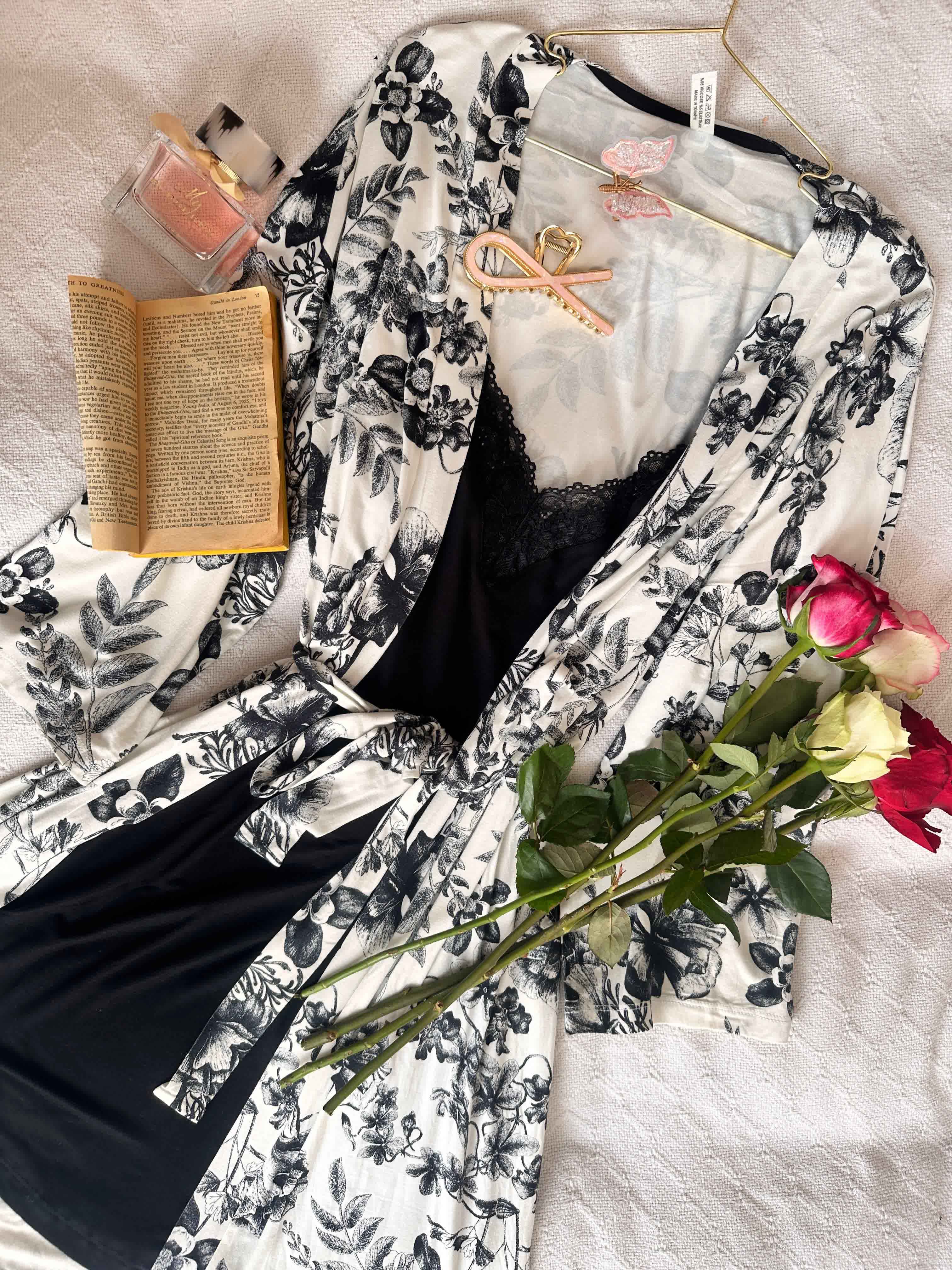 Deshabillé Md coton fluide noir 