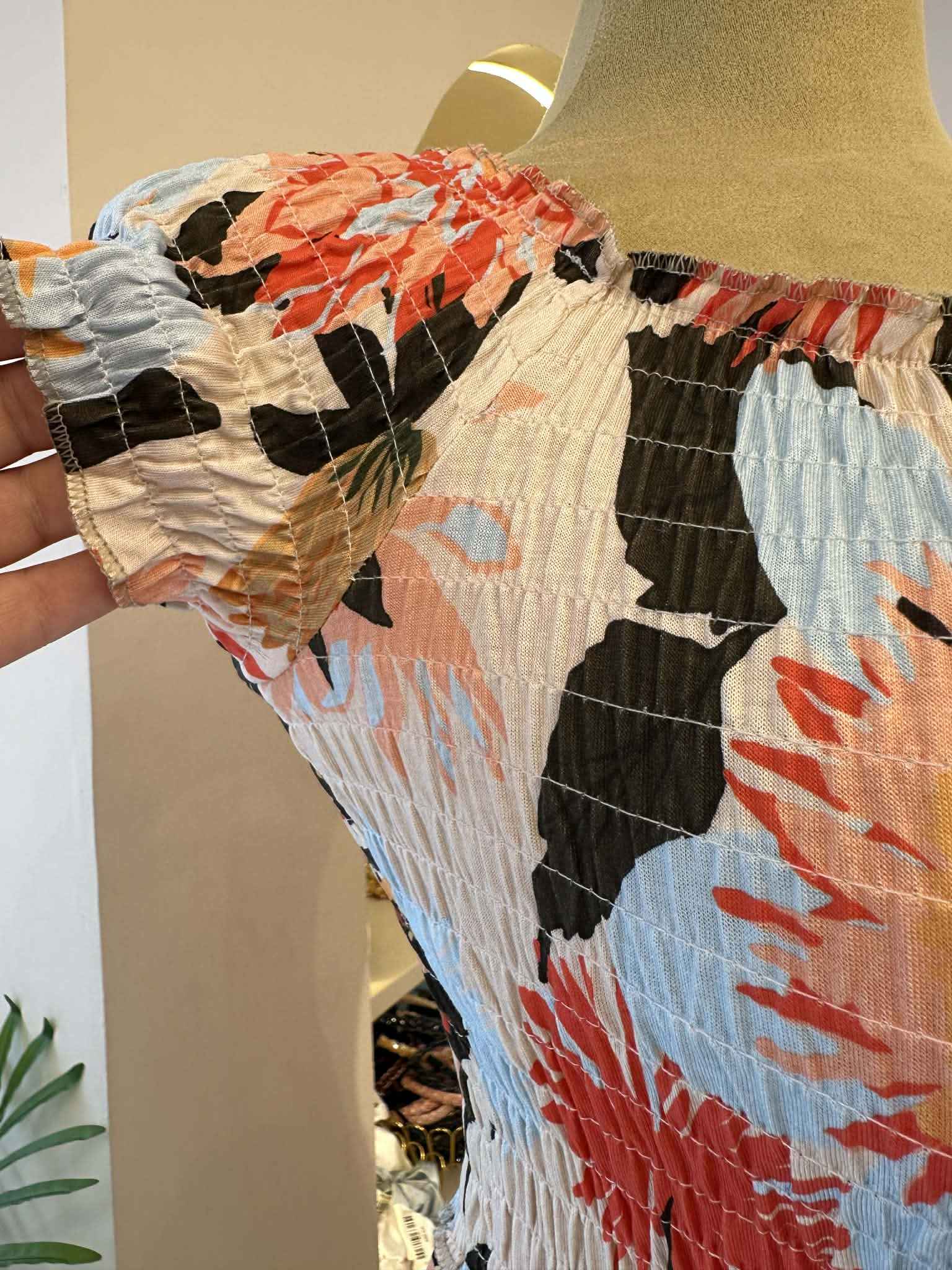 Robe fleur col bateau 