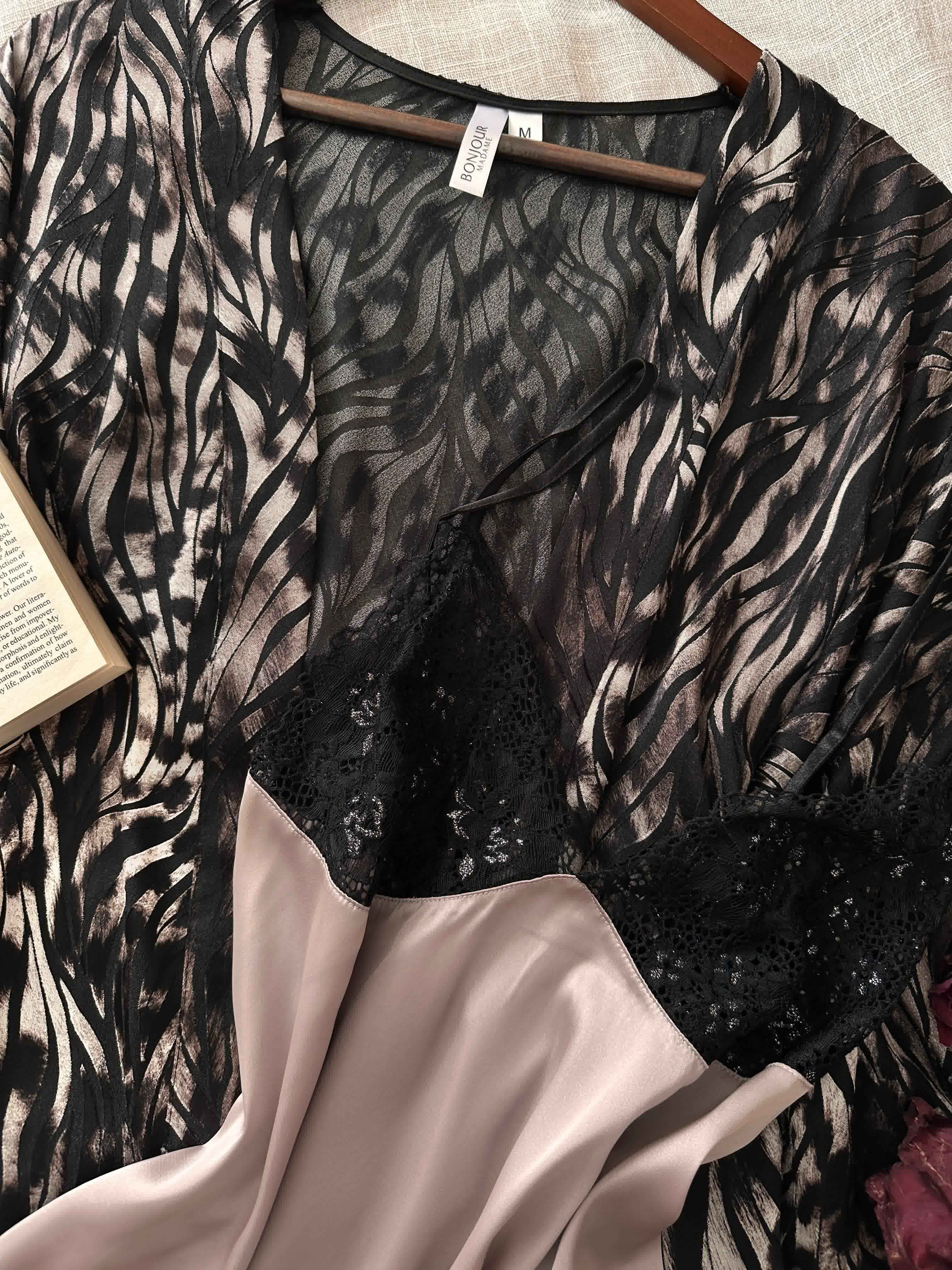 Deshabillé Bonjour violet/noir 