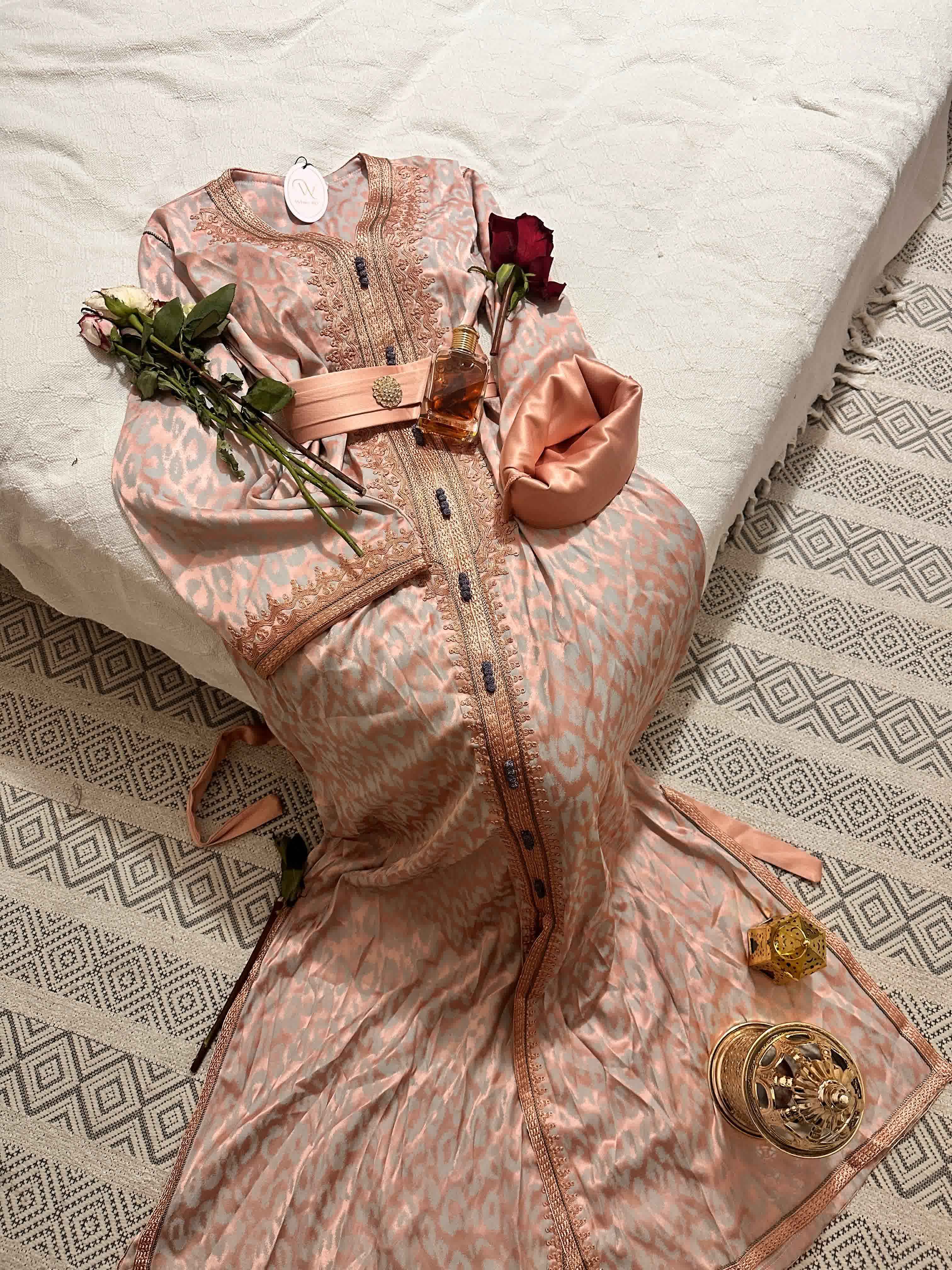 Caftan kemkha galon doublé 