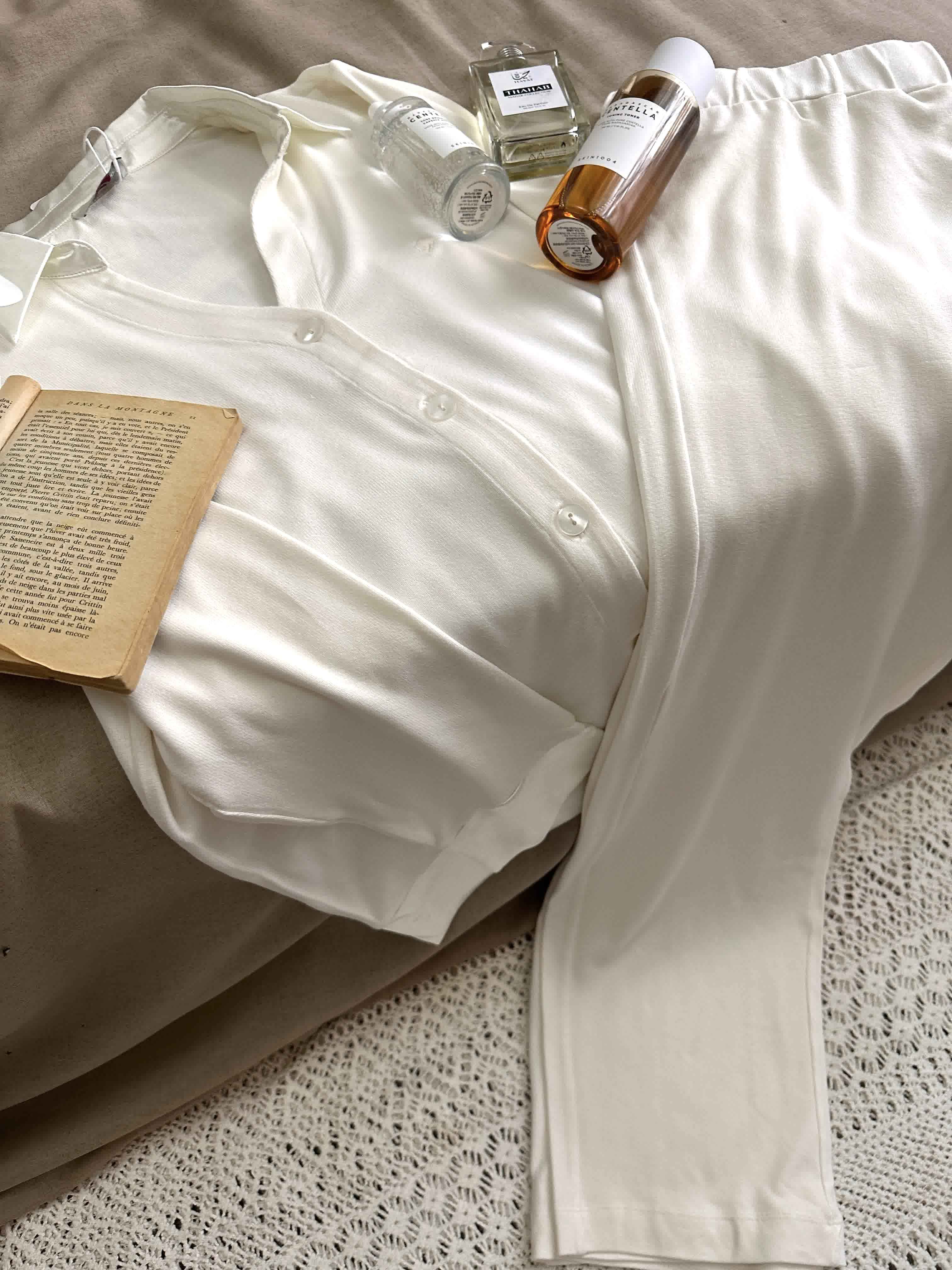 Pyjama blanche Penyemood coton / satin 