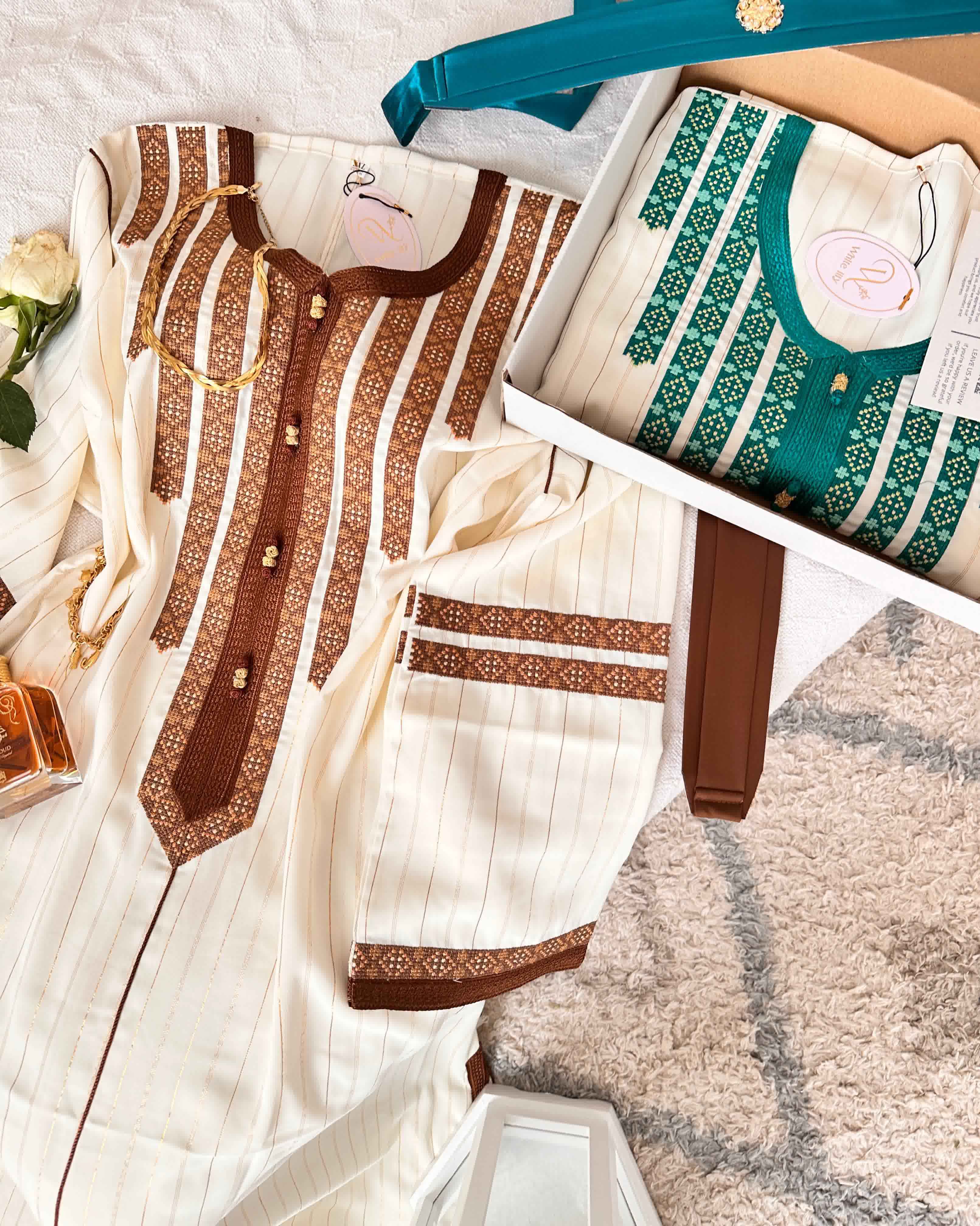 Caftan broderie palestinienne point de croix