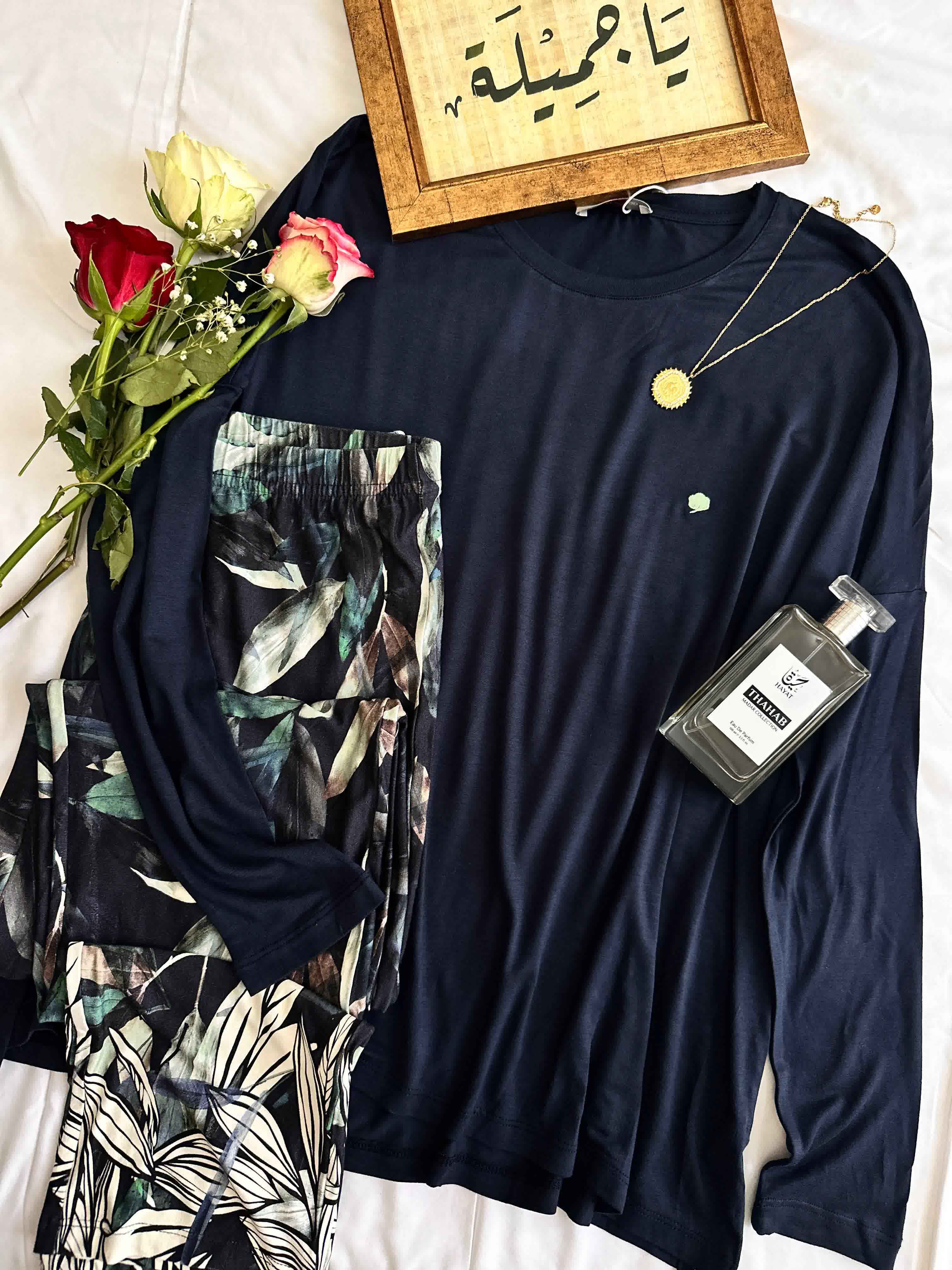 Pyjama fluide bleu nuit 