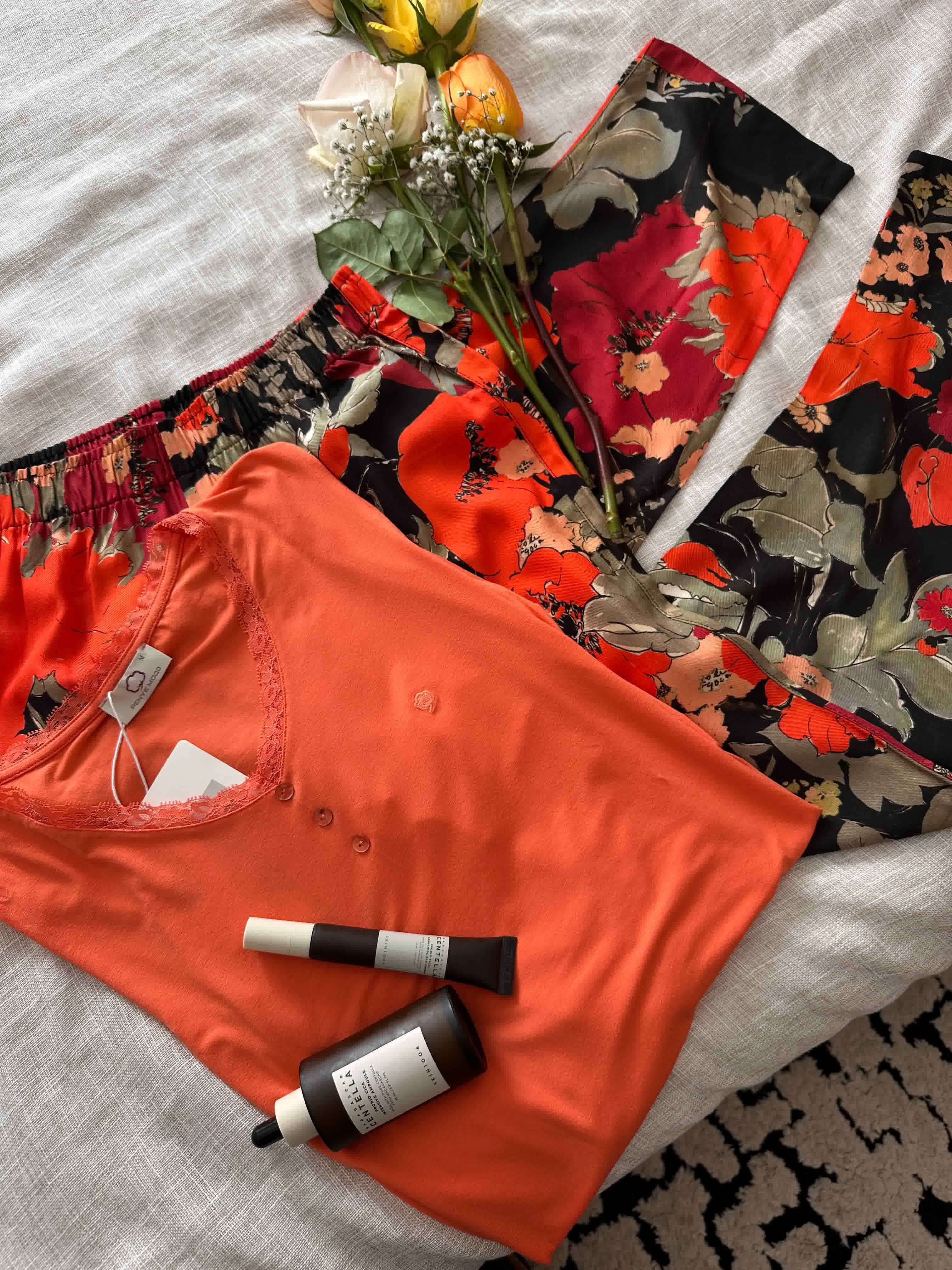 Pyjama penyemood orange/noir 