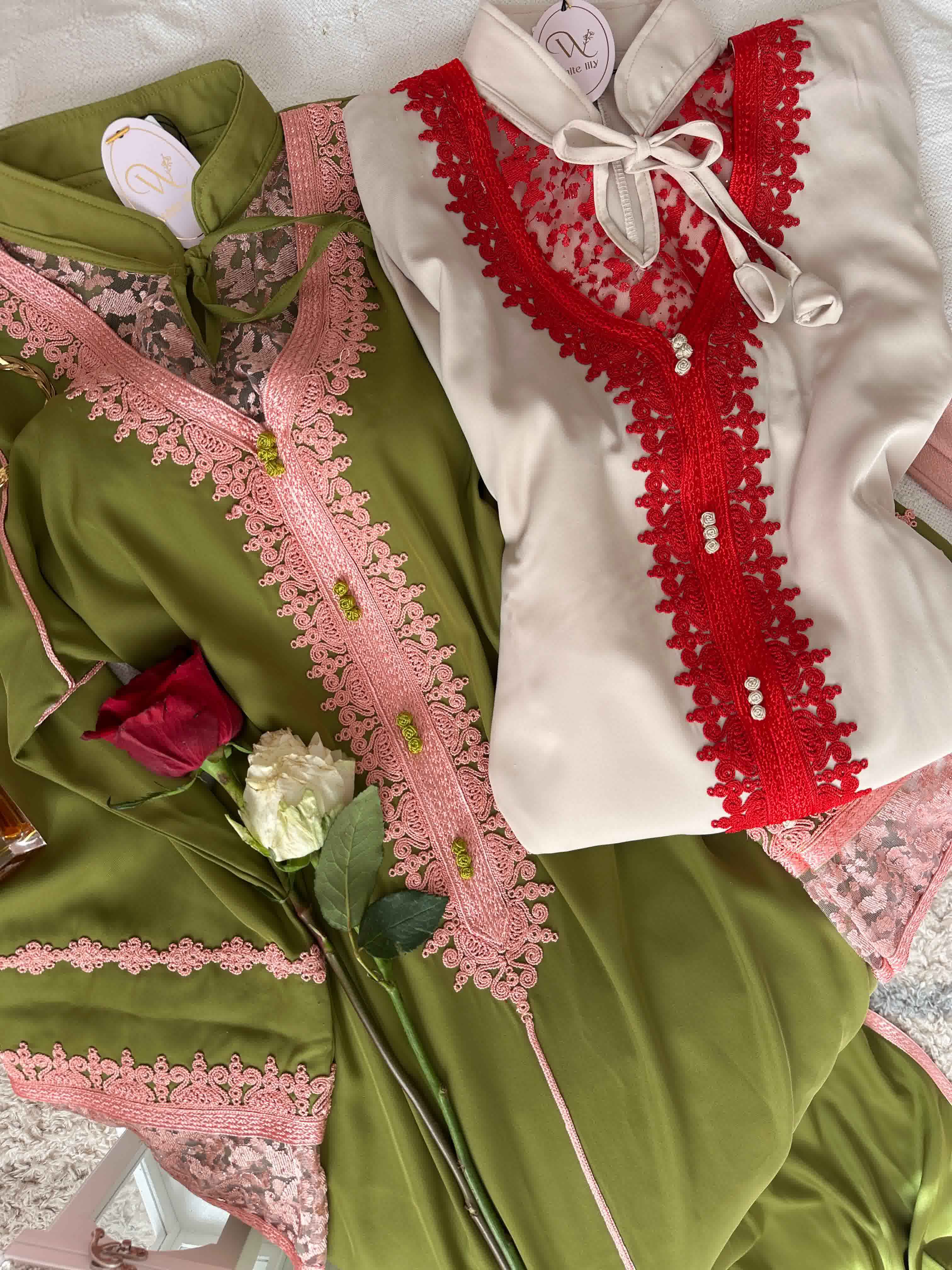 Caftan gros-fil dentelle 