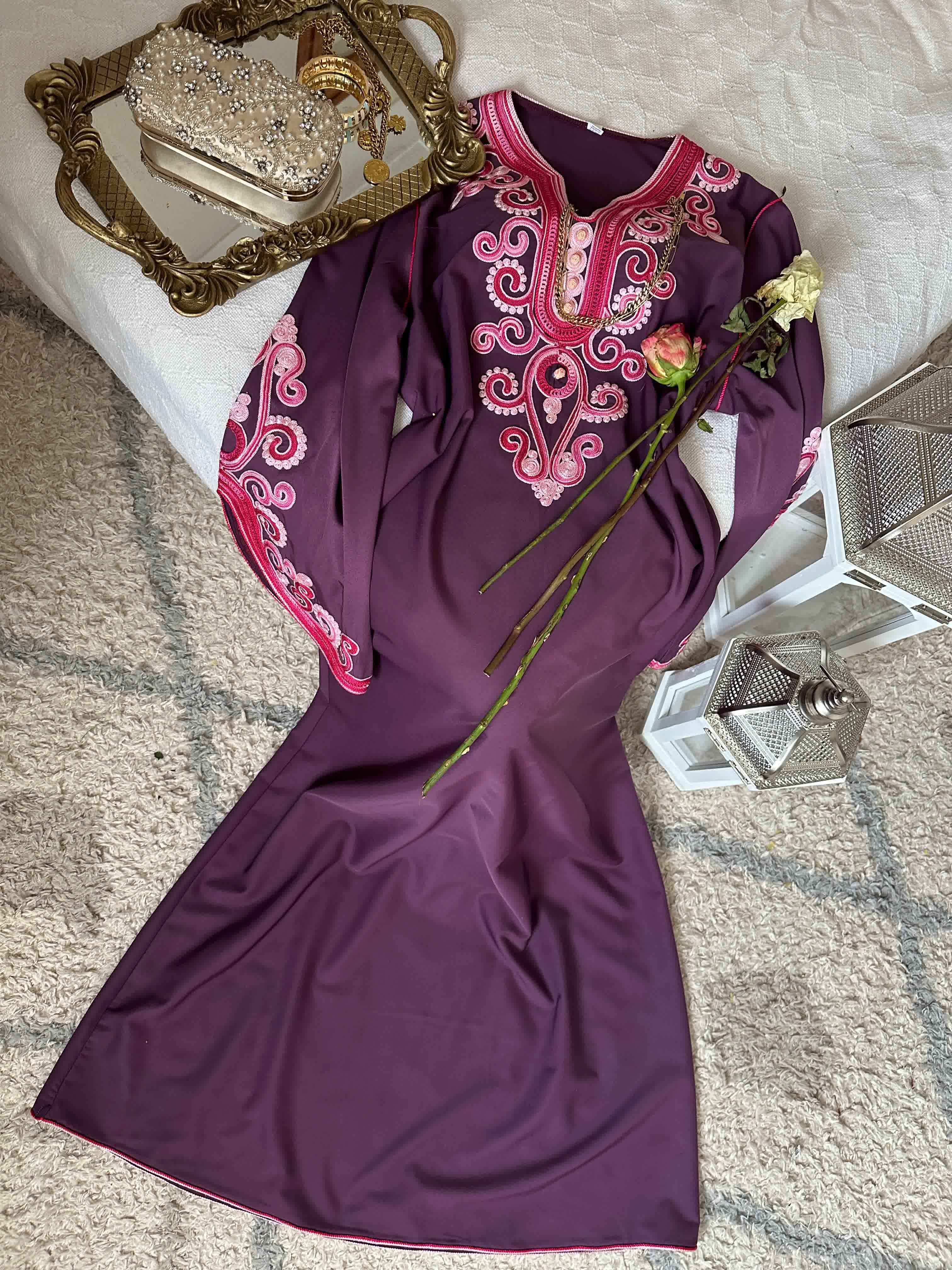 Robe gros-fil manches rondes 