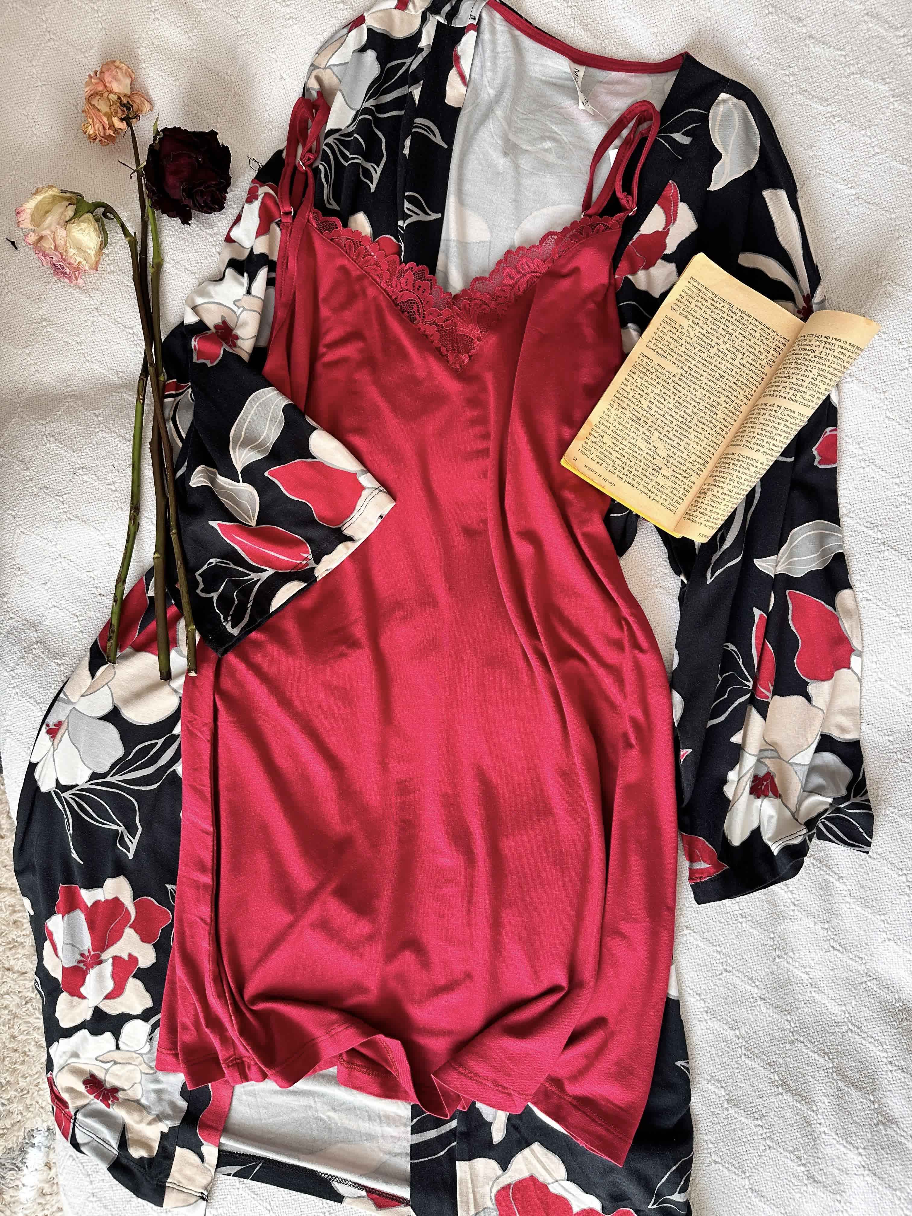 Deshabillé Md Rouge/noir 