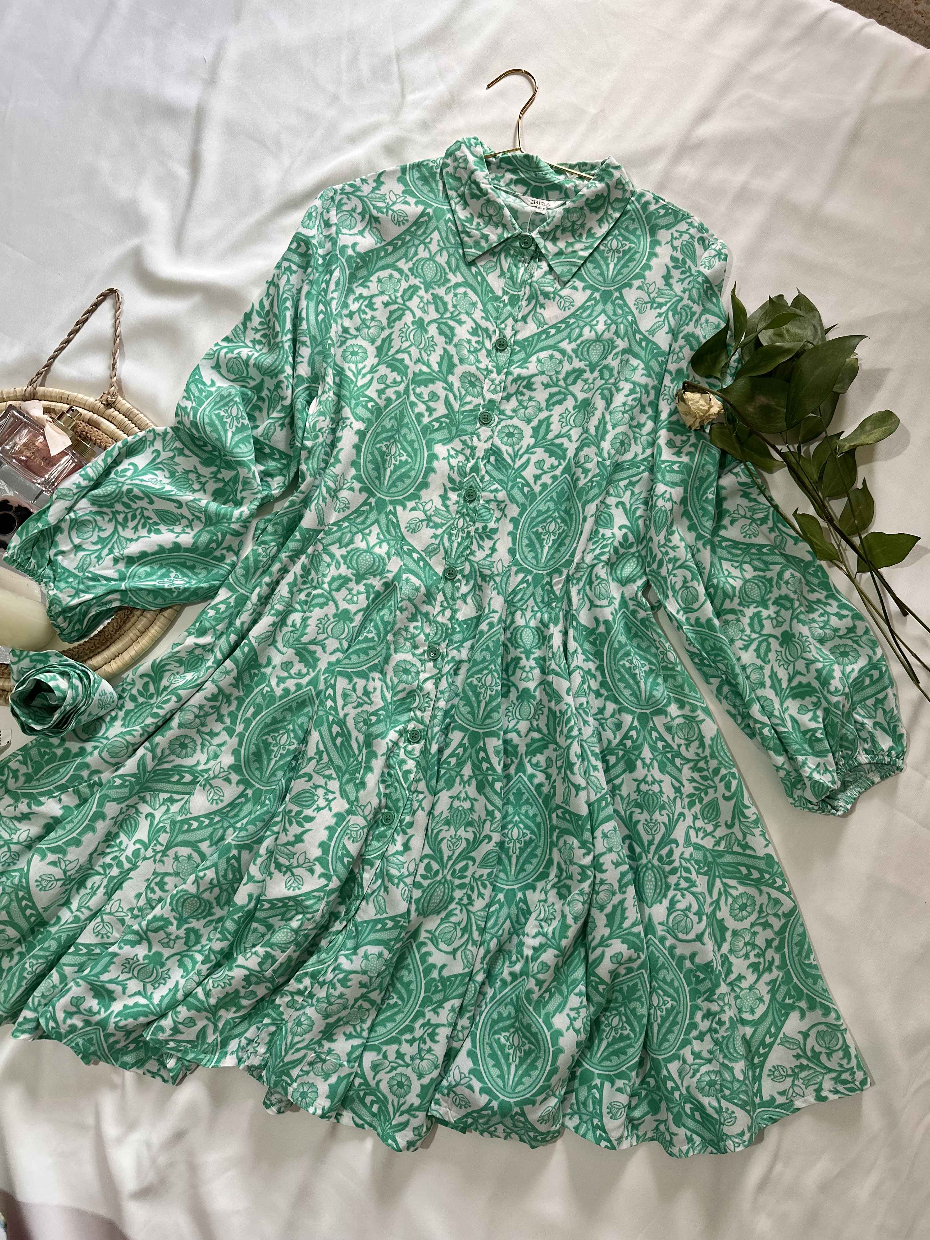robe courte vert menth 
