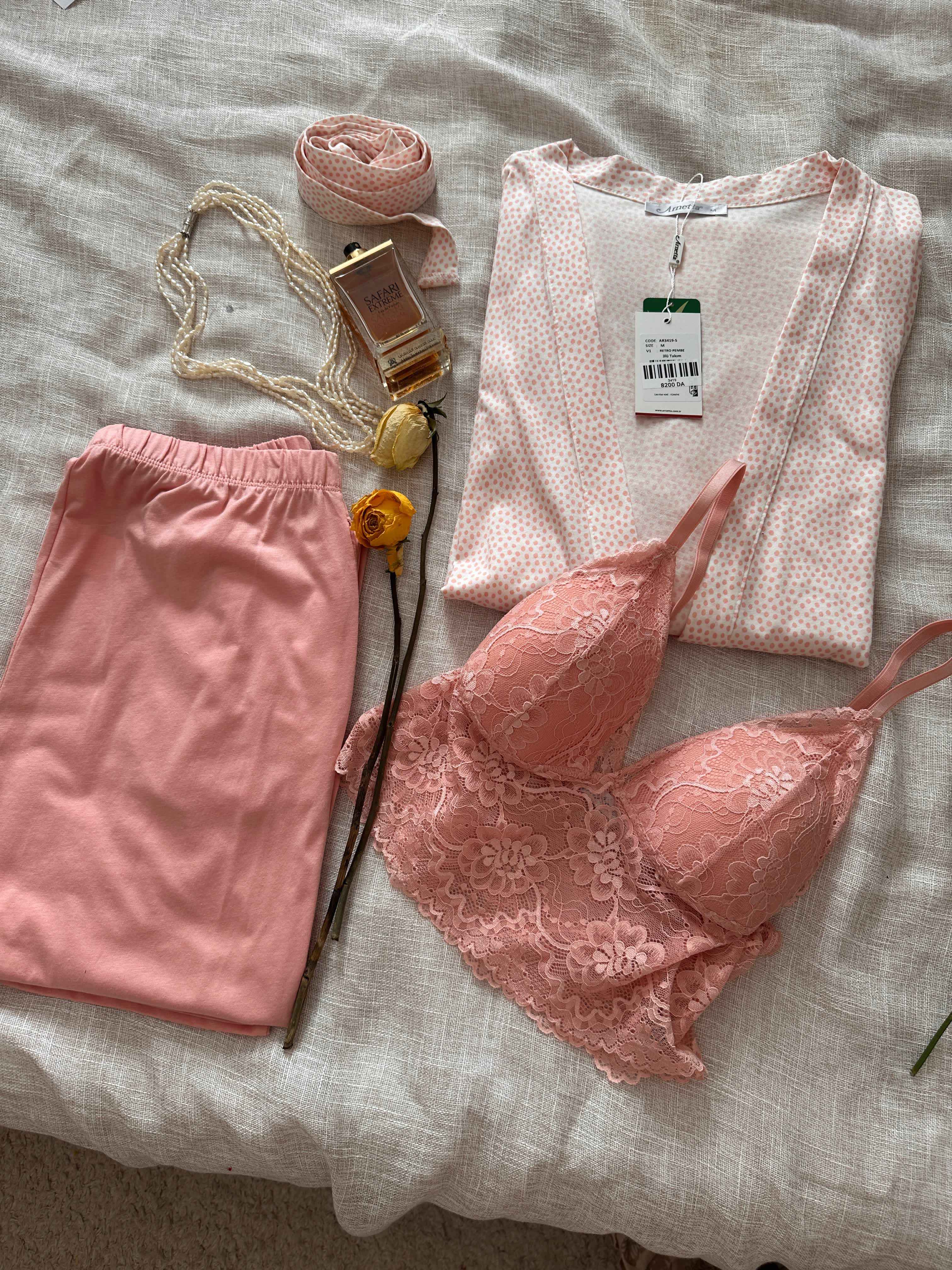 Ensemble 3-pcs Arnetta rose picté 