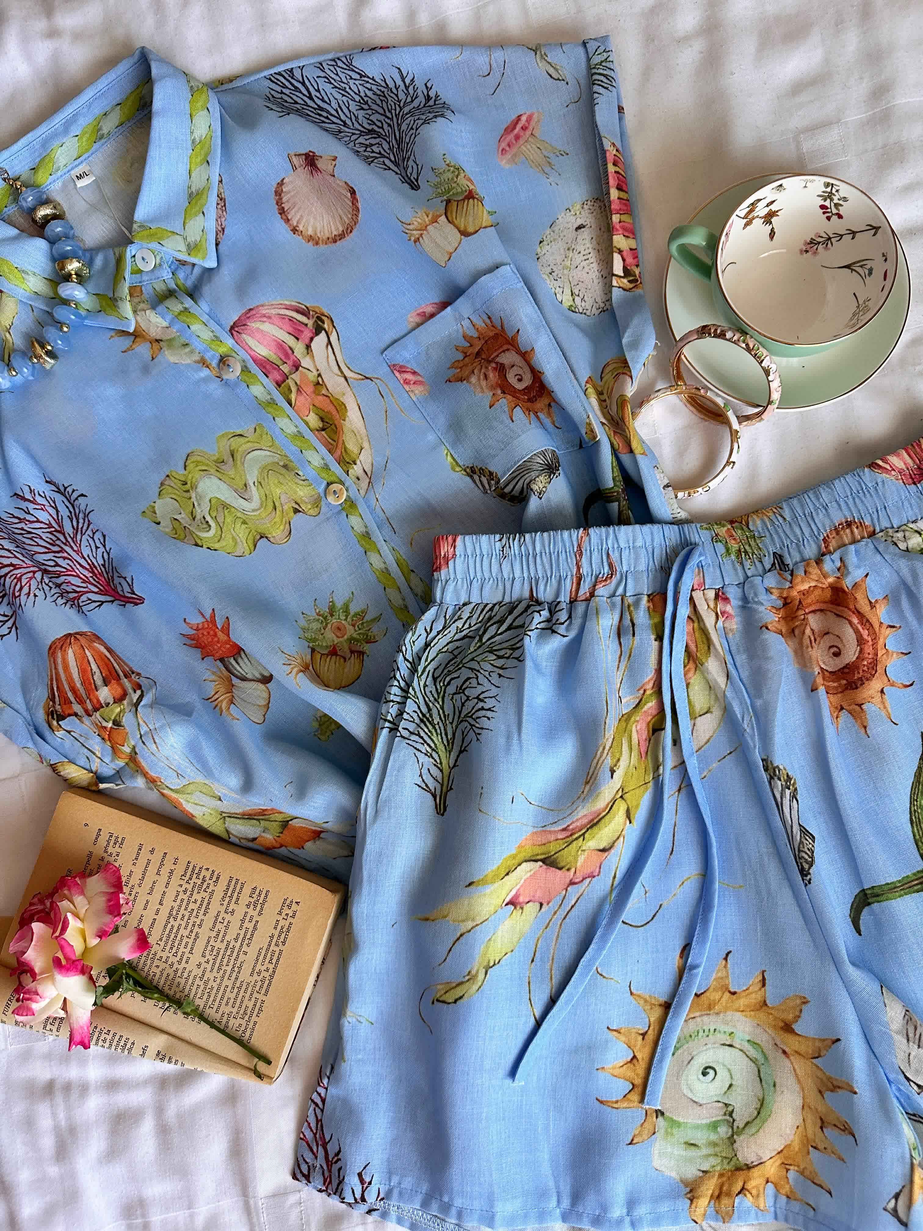 Pyjama short tiramissu coquillage 
