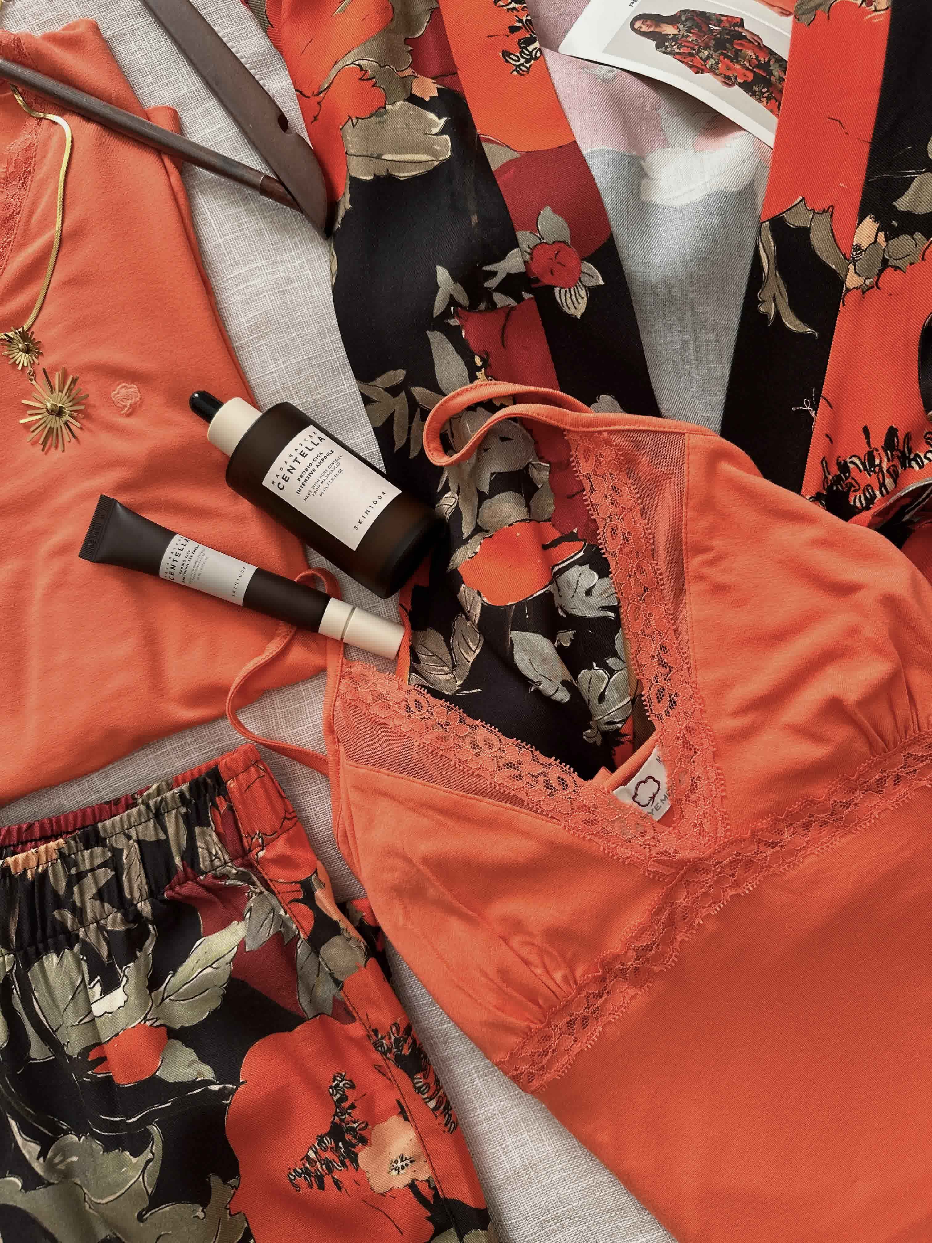 Deshabillé Penyemood orange/noir 