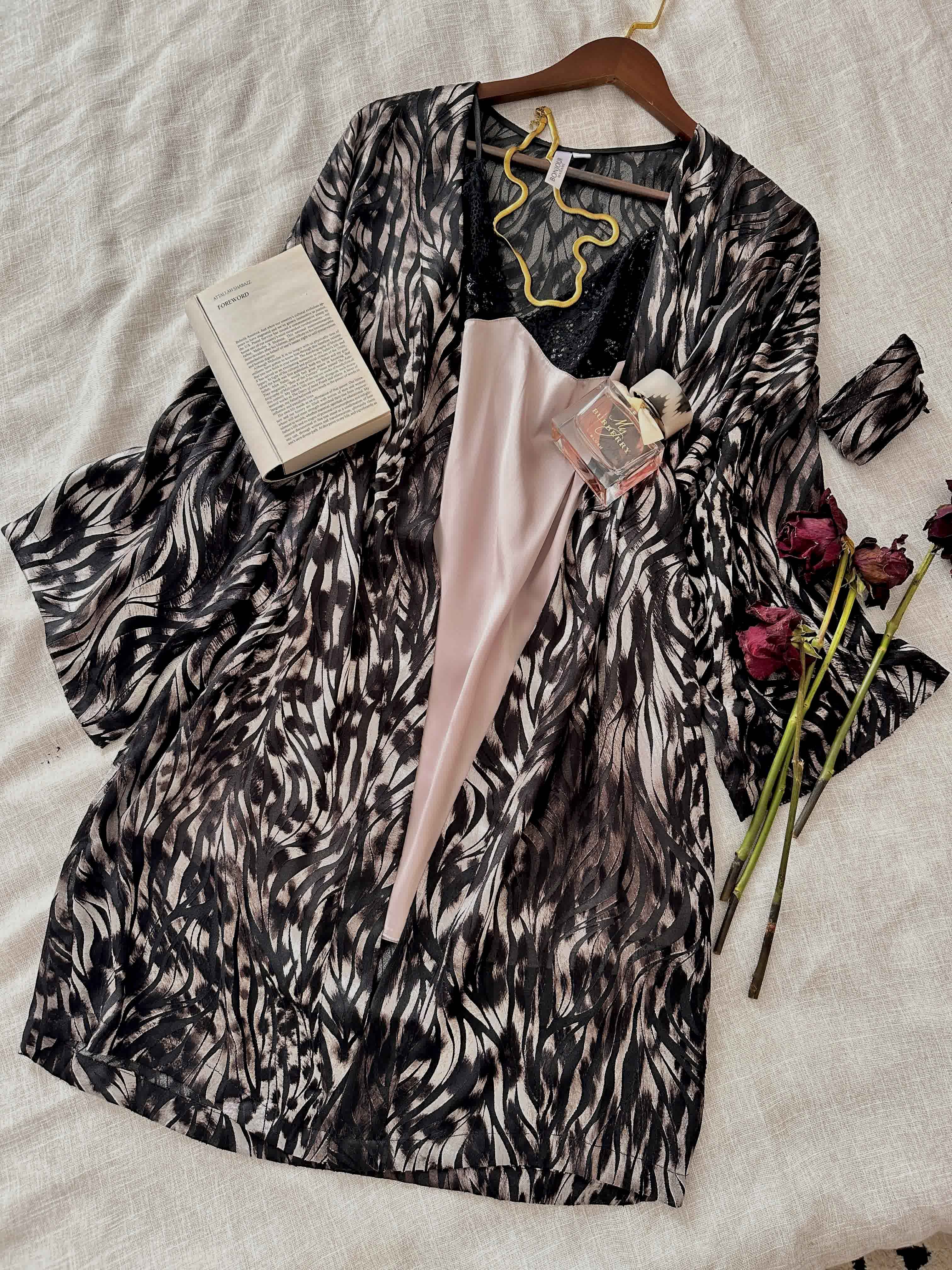 Deshabillé Bonjour violet/noir 