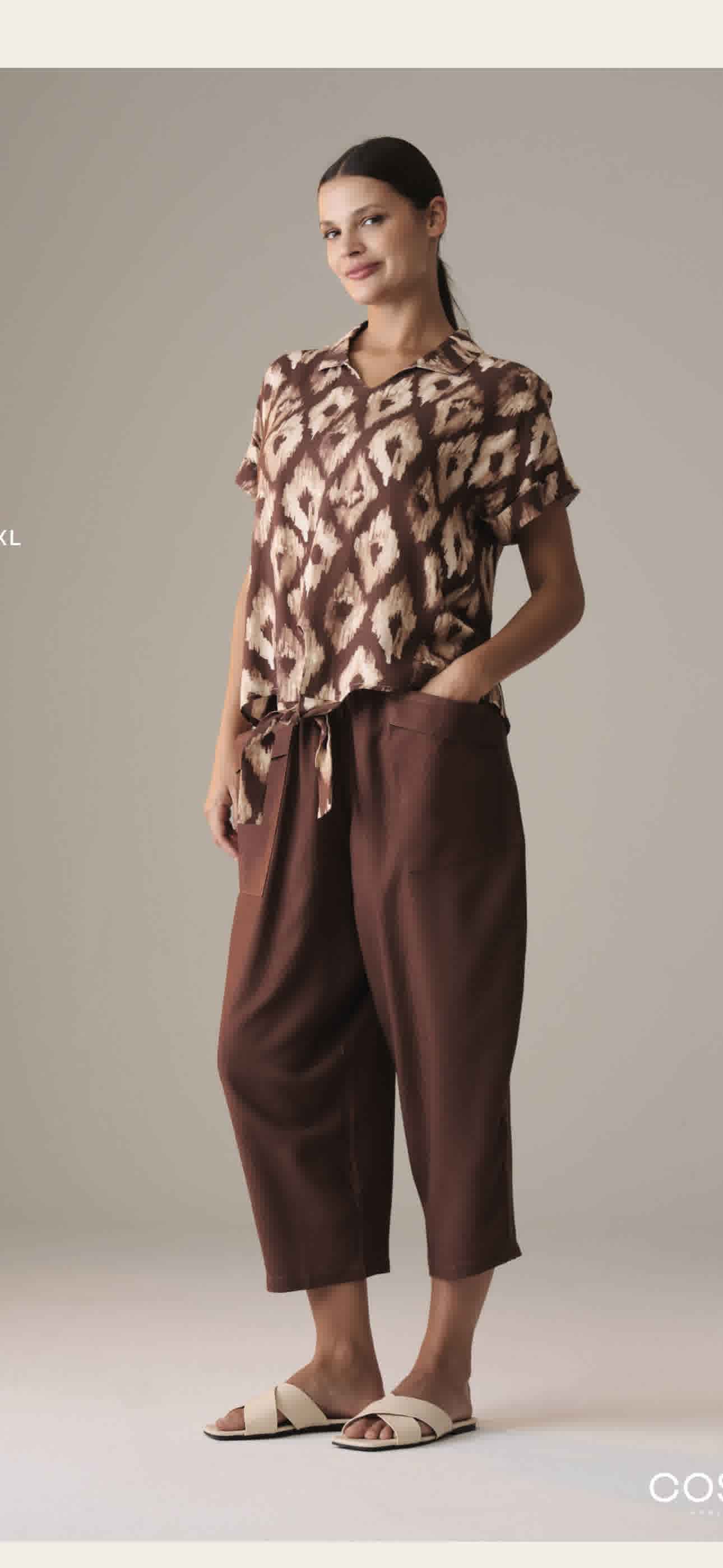 Homewear Avec col pantacourt maron 