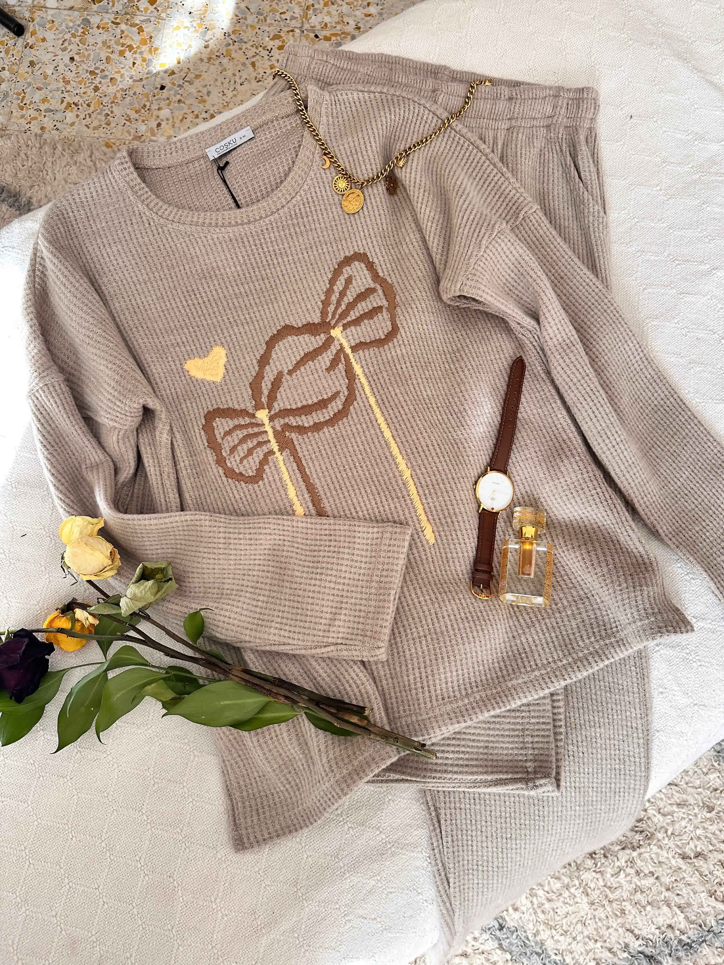 Homewear Cosku beige papillon