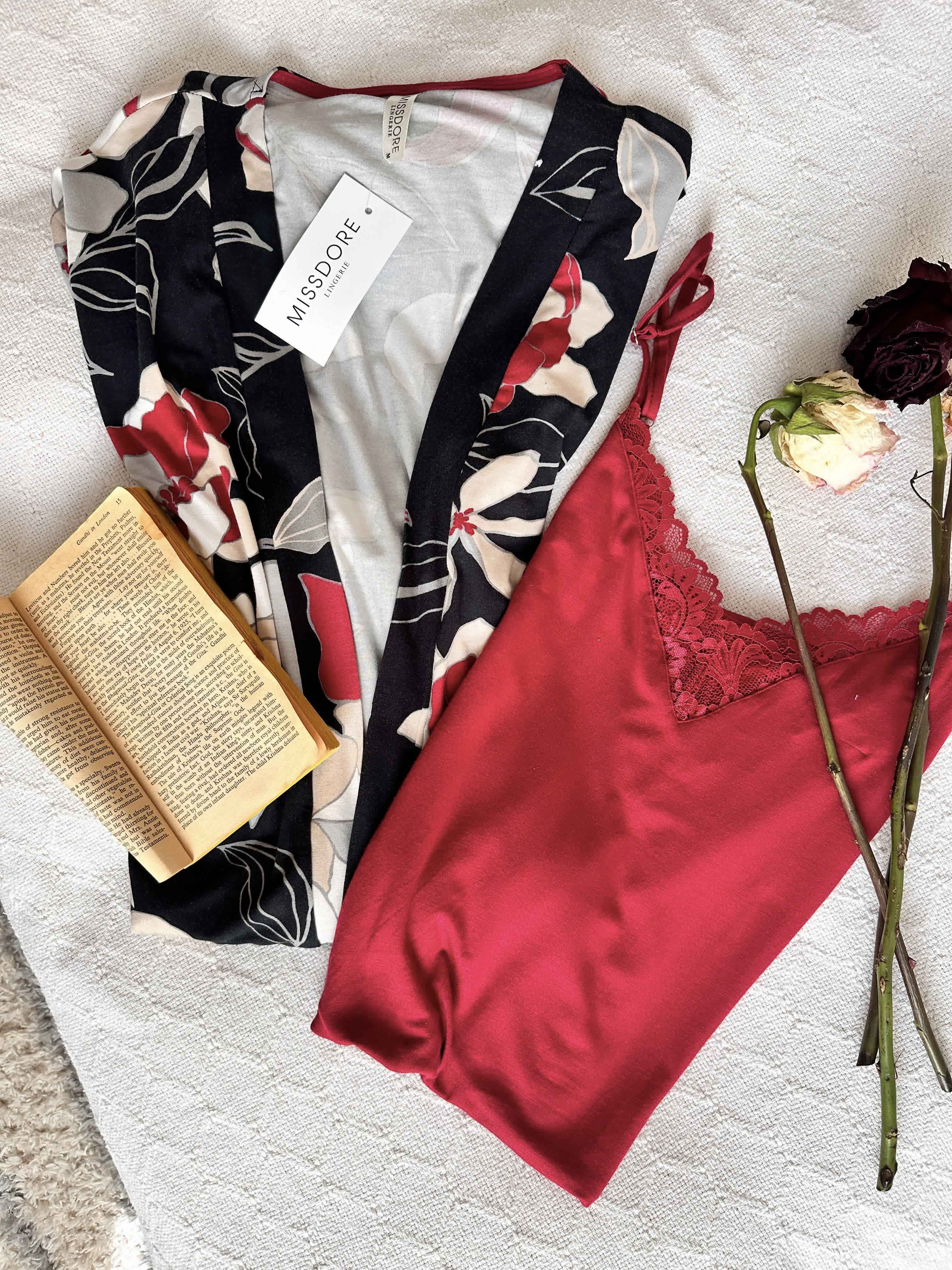 Deshabillé Md Rouge/noir 