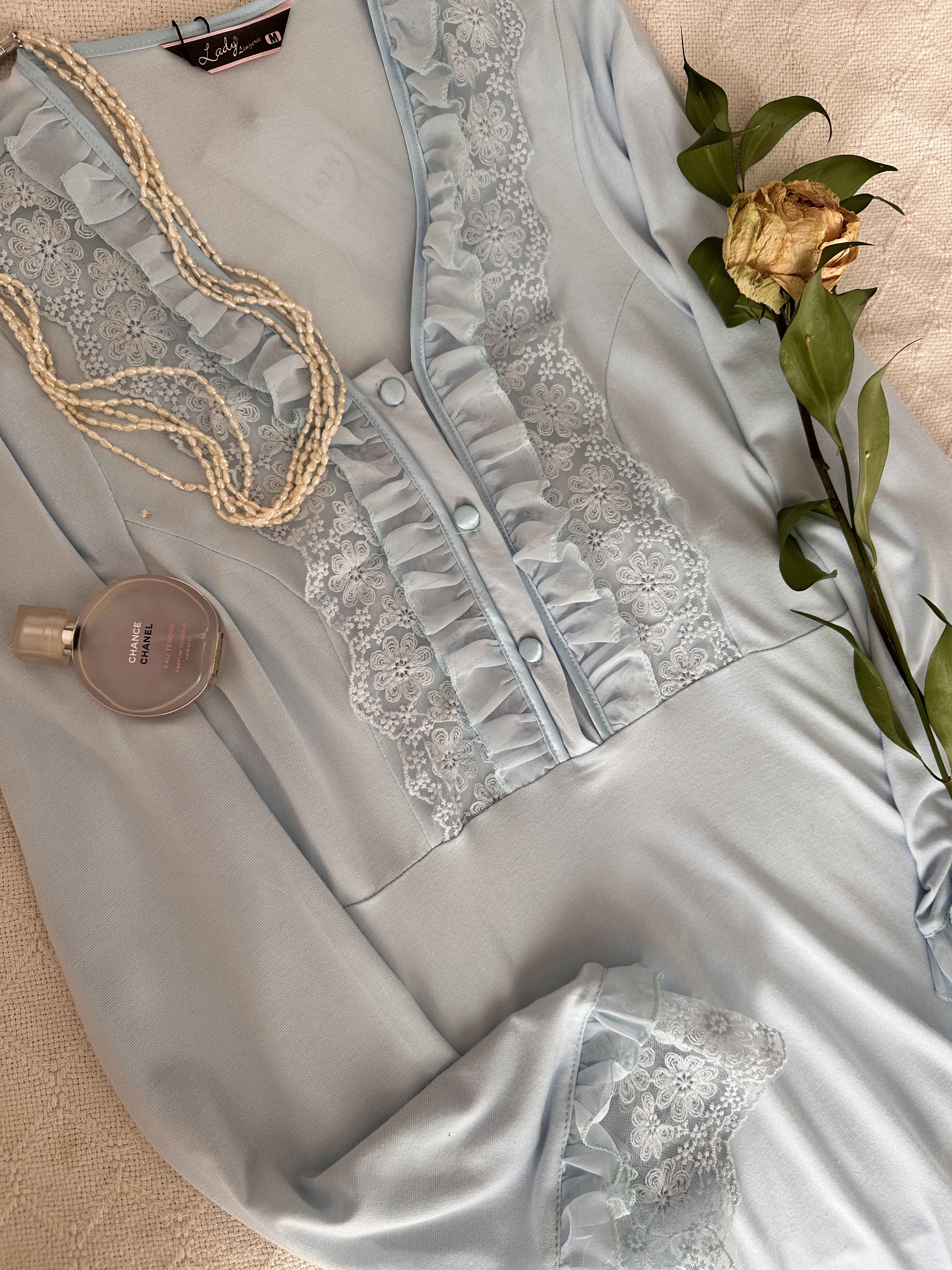 pyjama lady femme enceinte bleu 