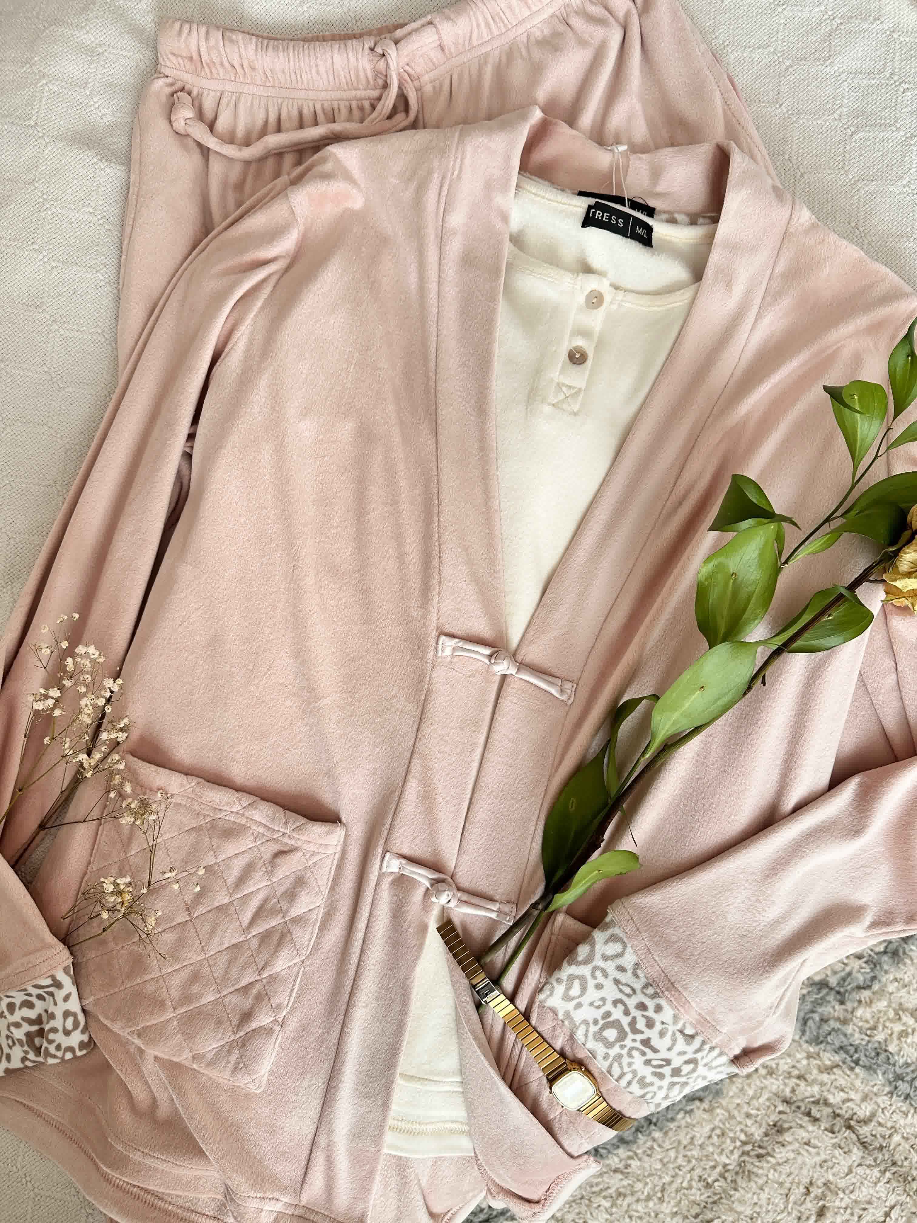 Ensemble style koréen velour 