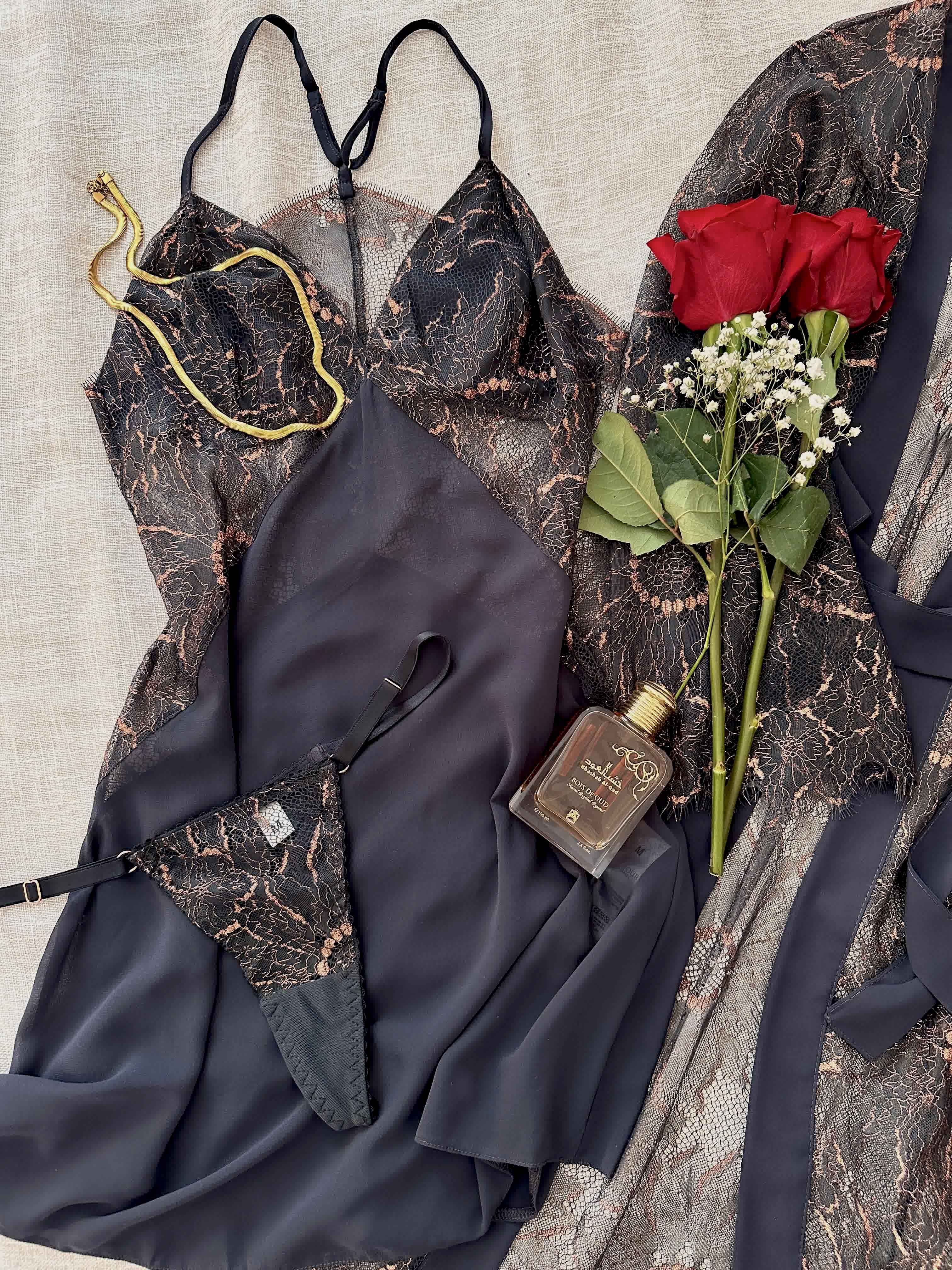 Deshabillé Bonjour noir brillance Bronze 