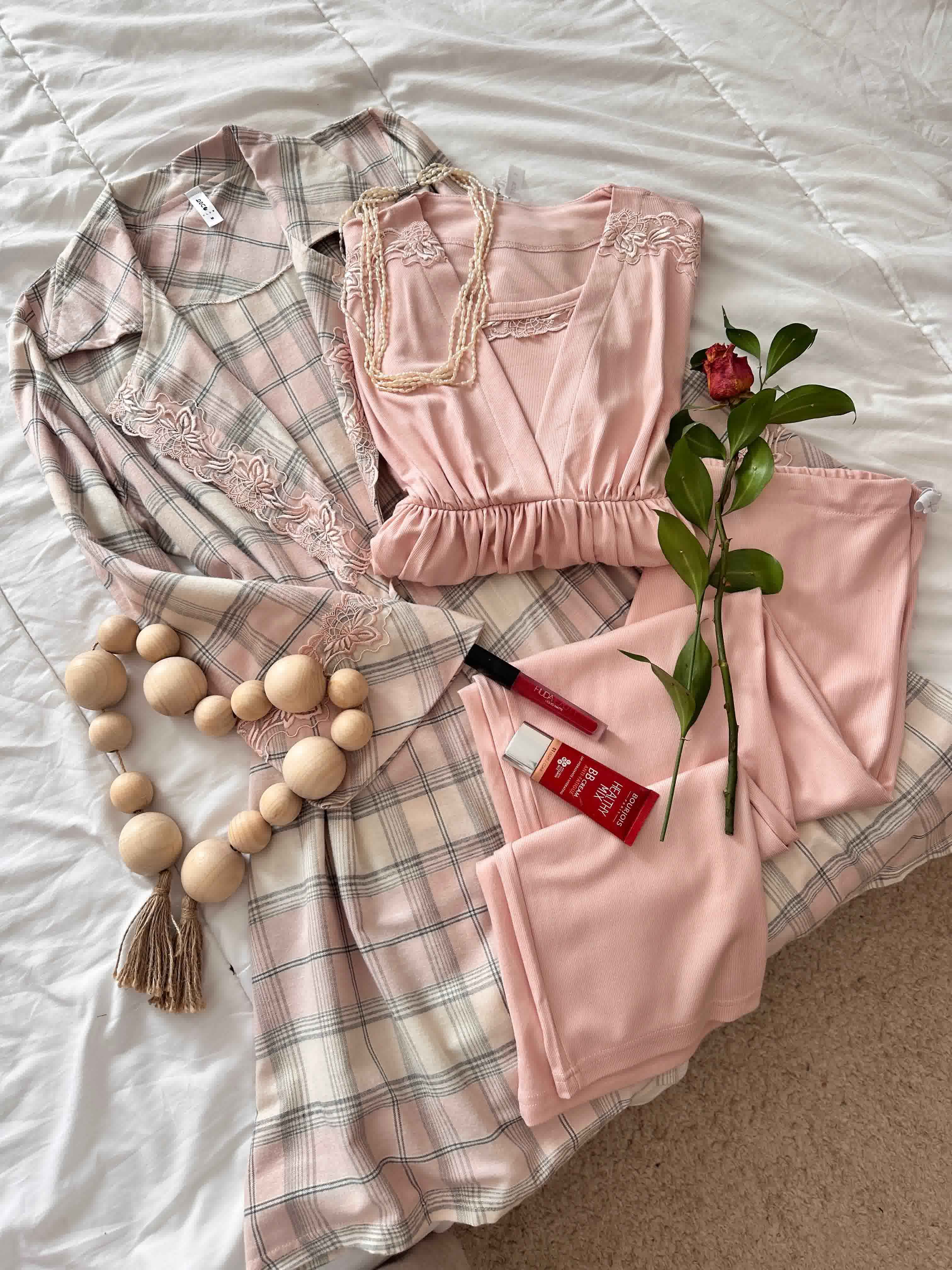 3 pieces Bone à carreaux