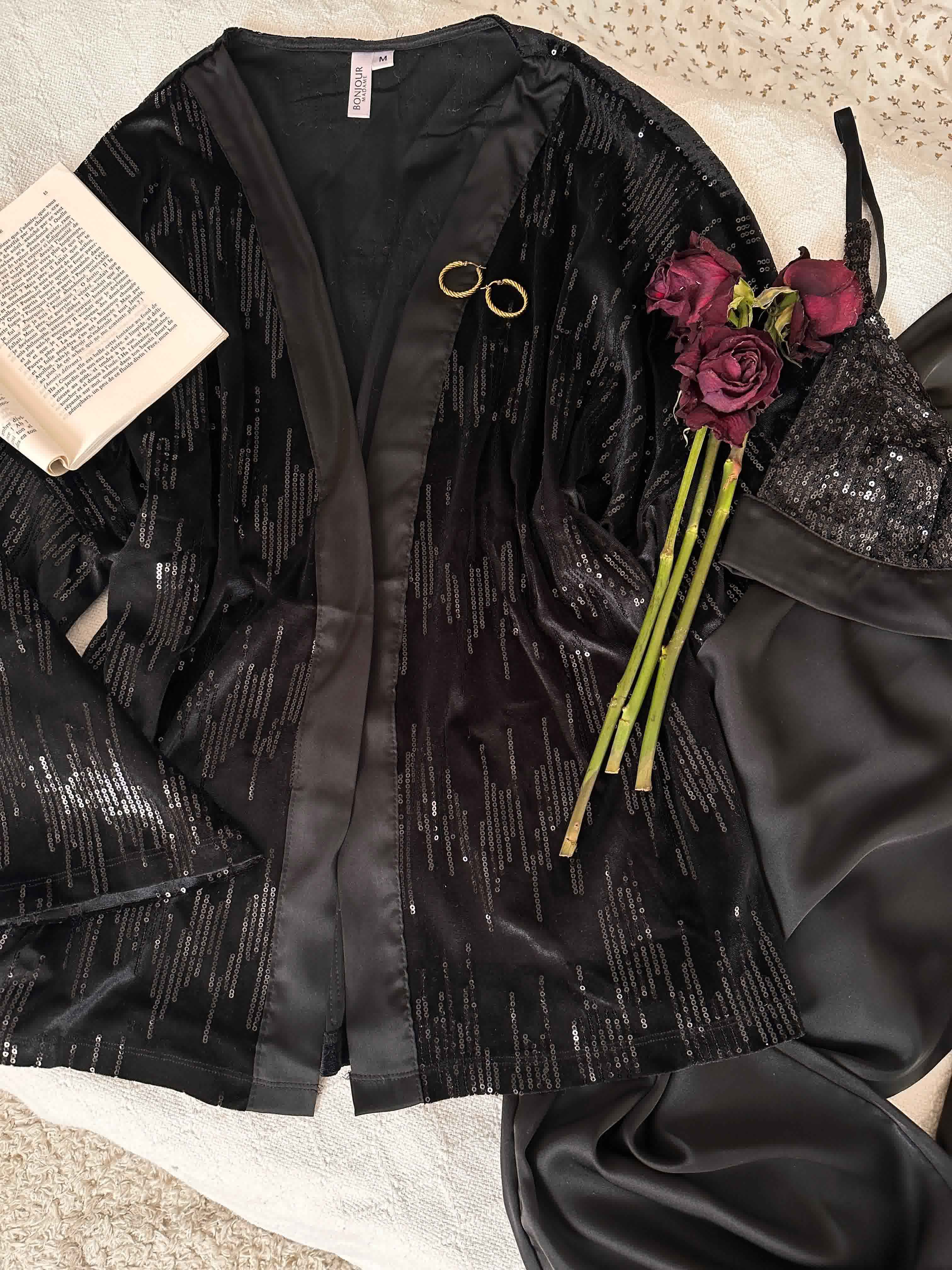 Ensemble 3pcs Bonjour Noir brillant 