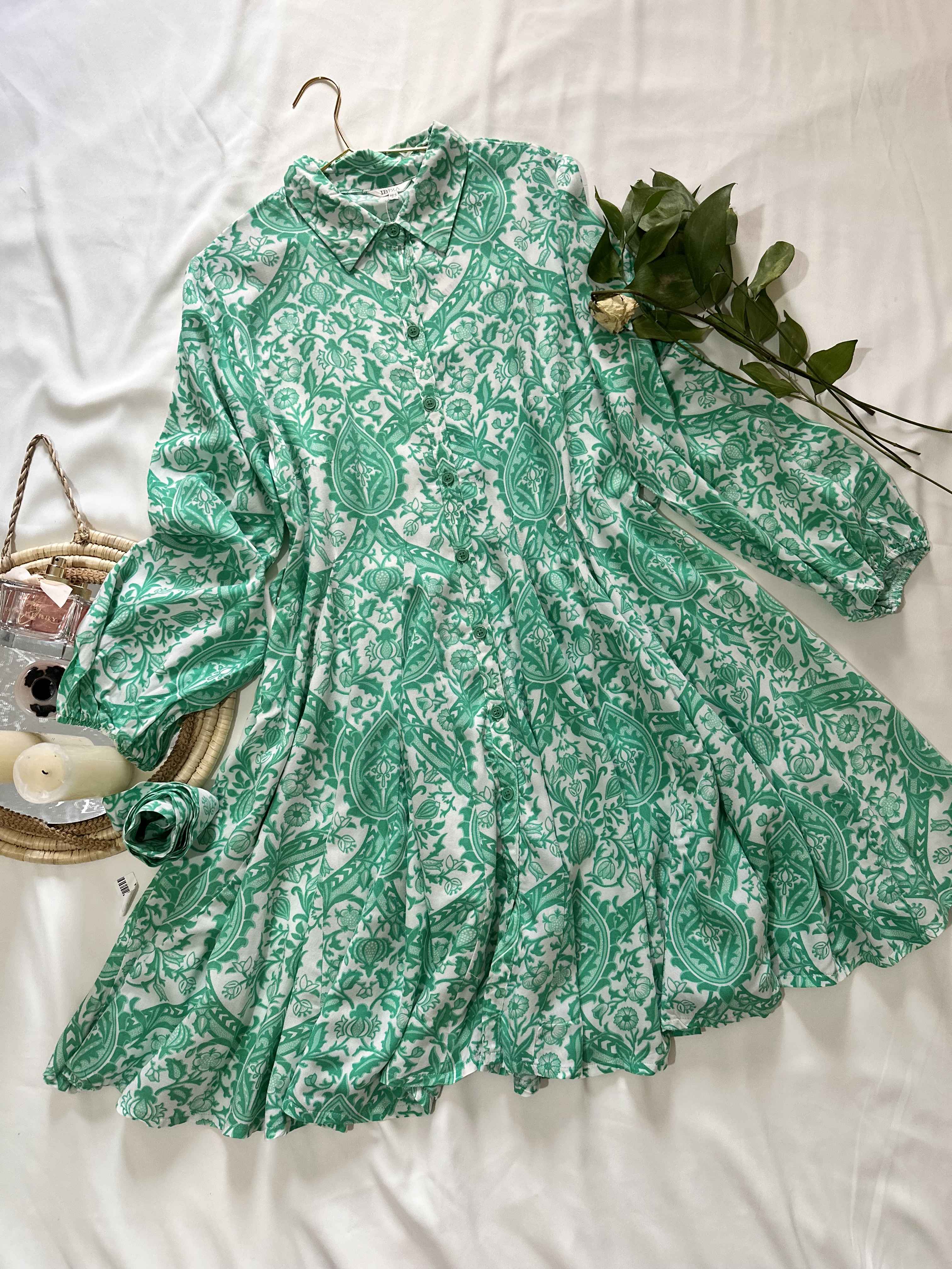 robe courte vert menth 