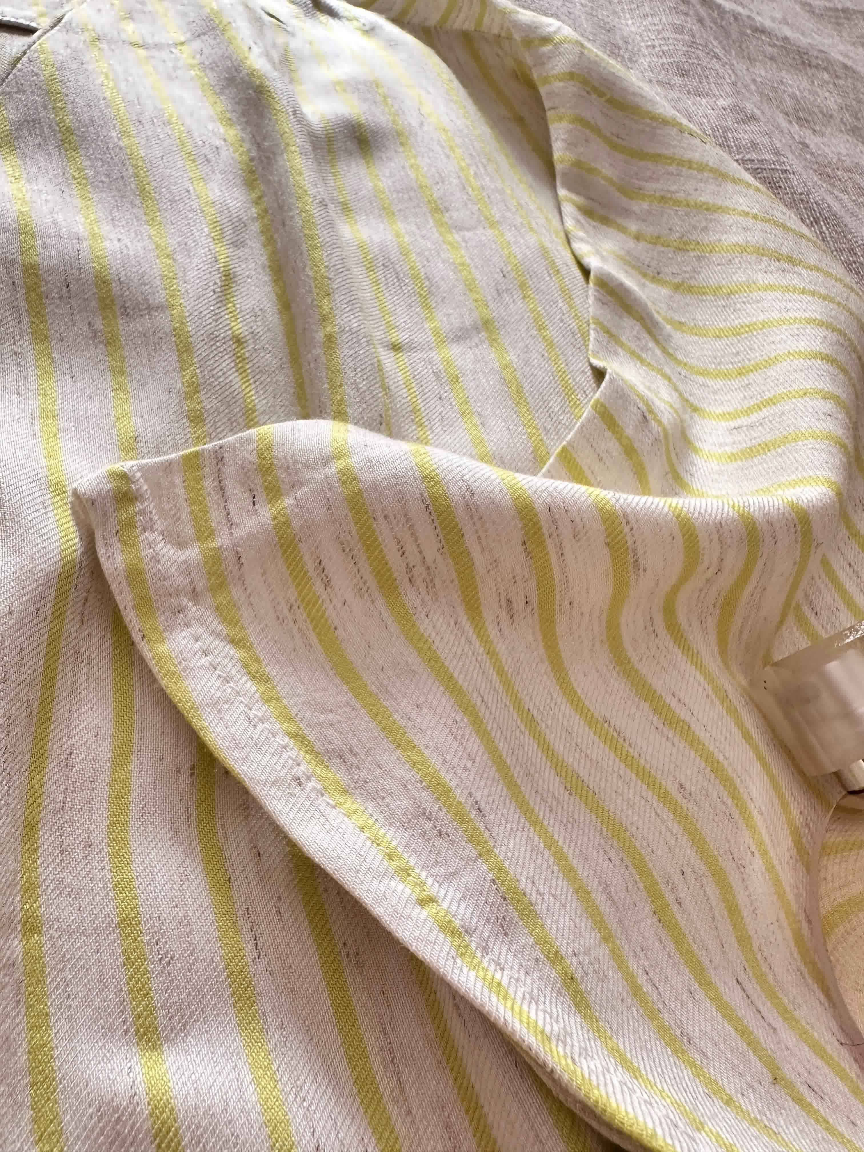 Pyjama short vert pistache /beige lin 