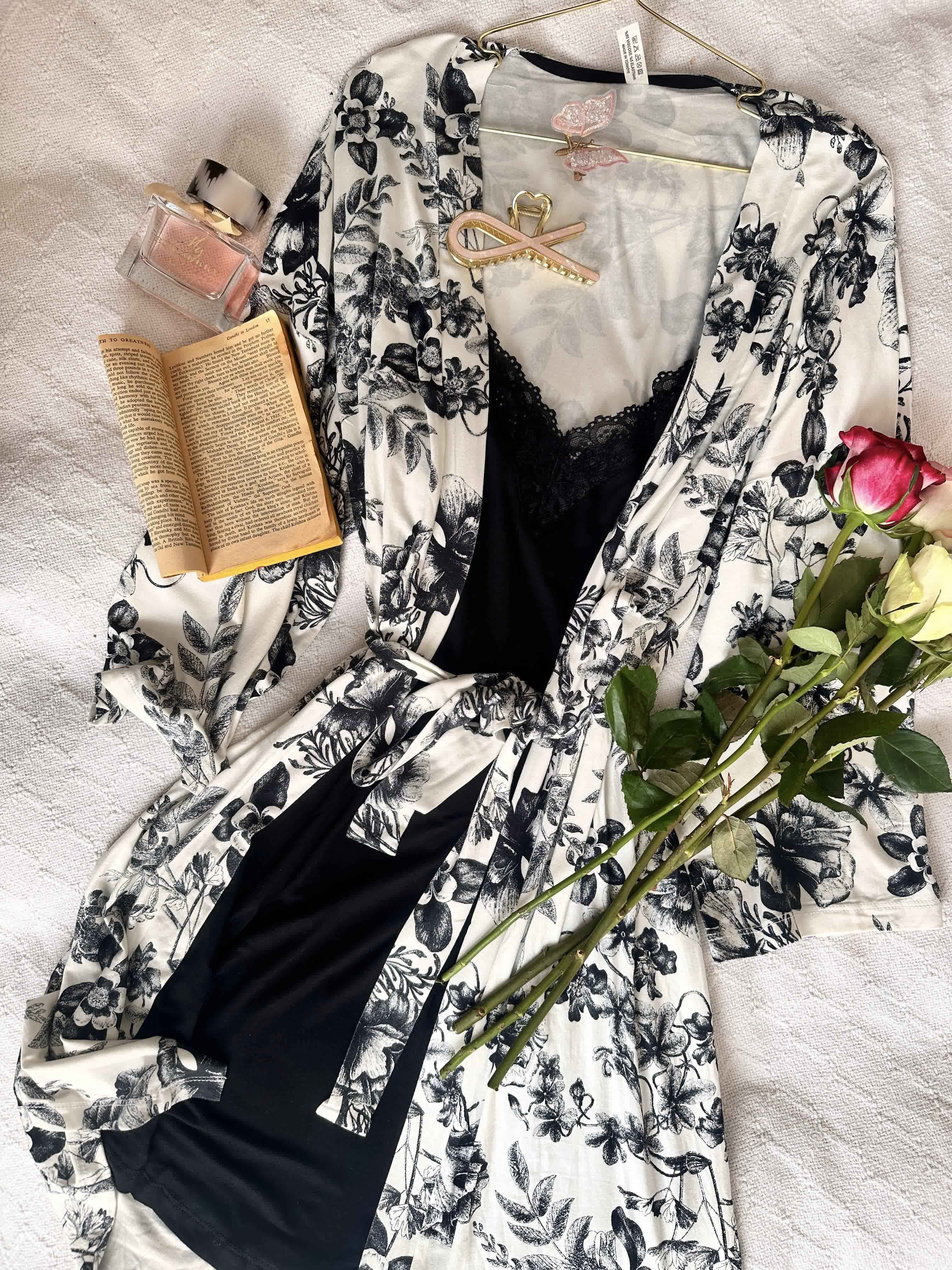 Deshabillé Md coton fluide noir 