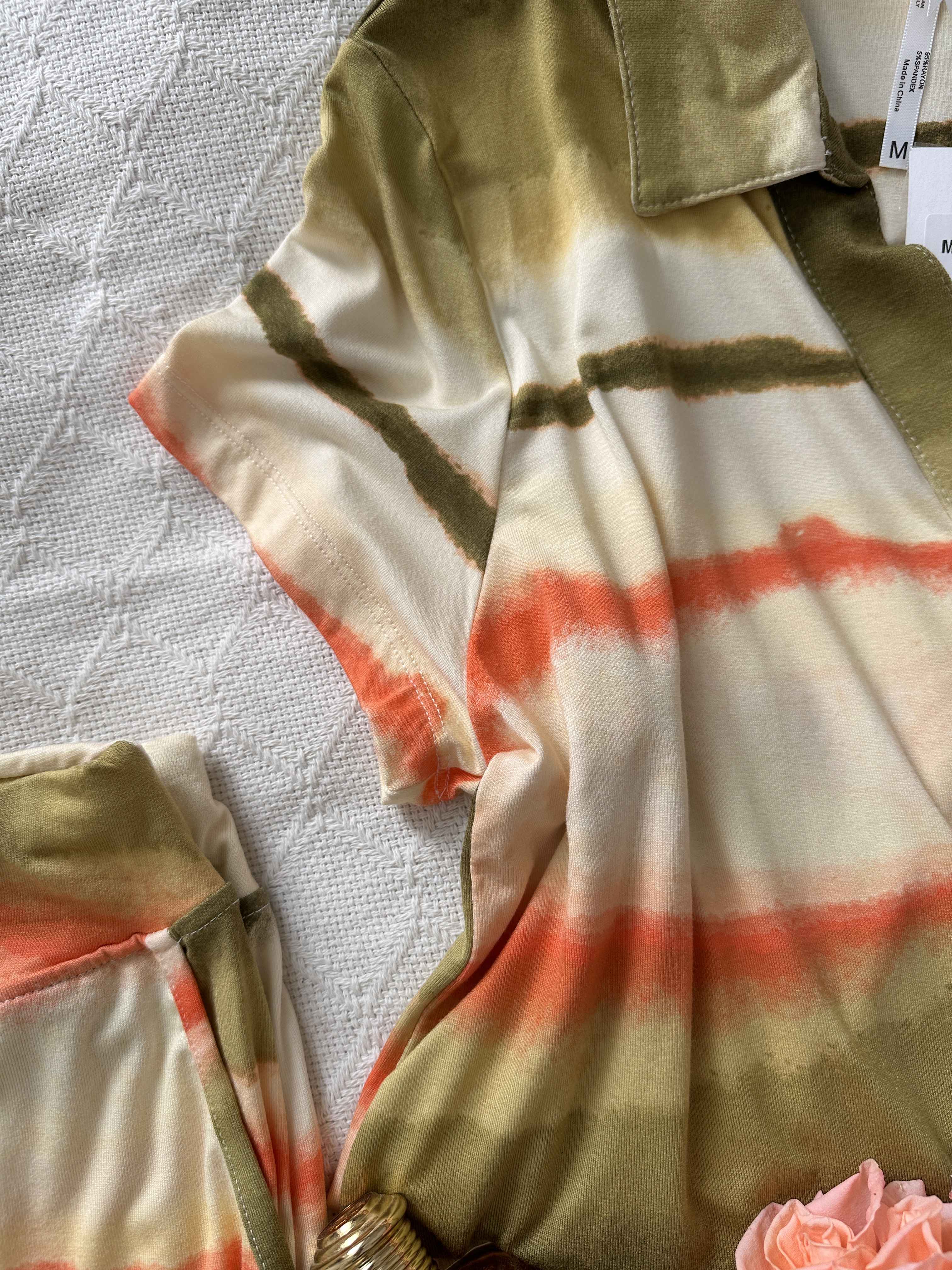 pyjama rayonné vert bouton 