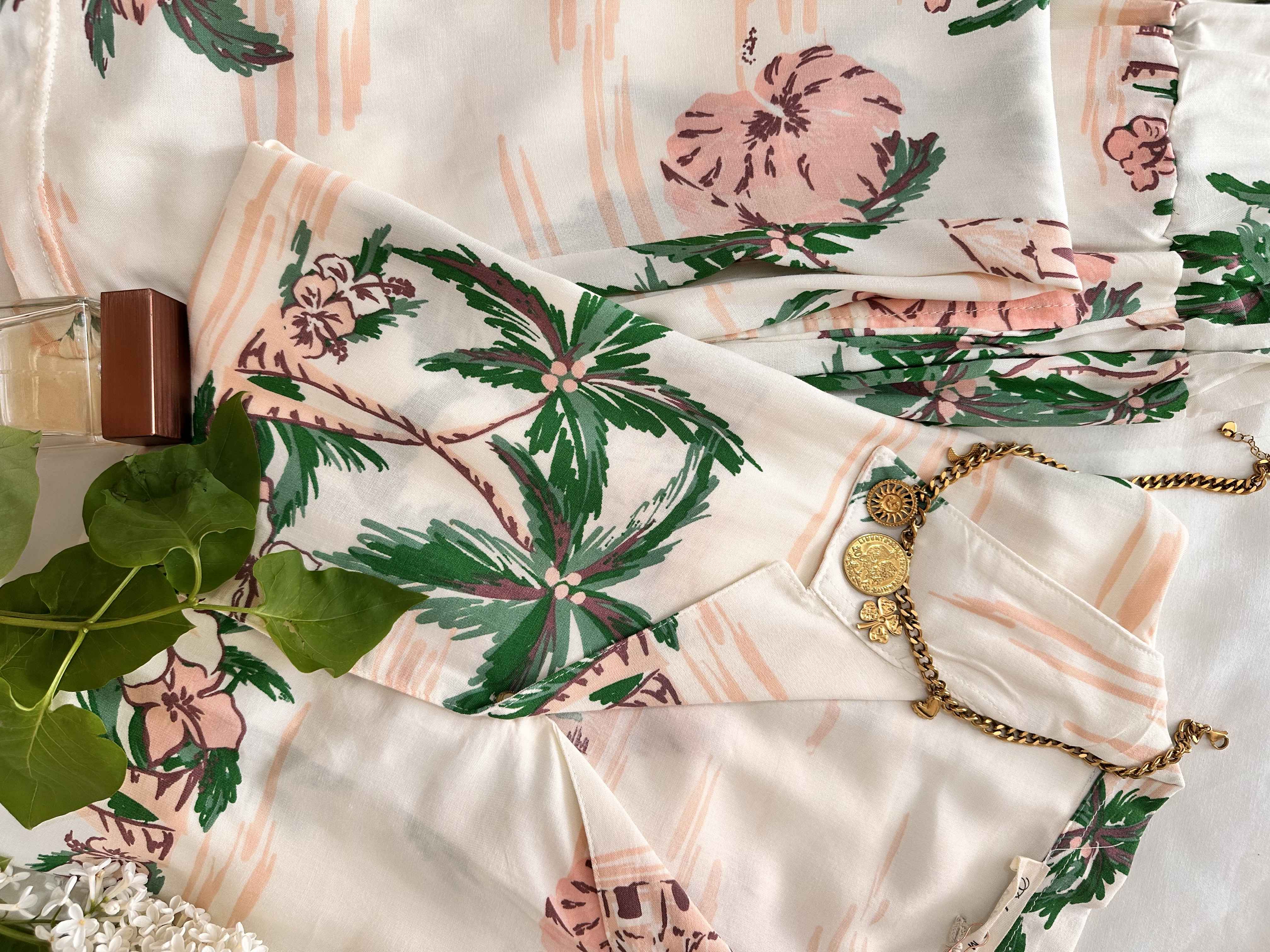 homewear blanc cassé palmiers 