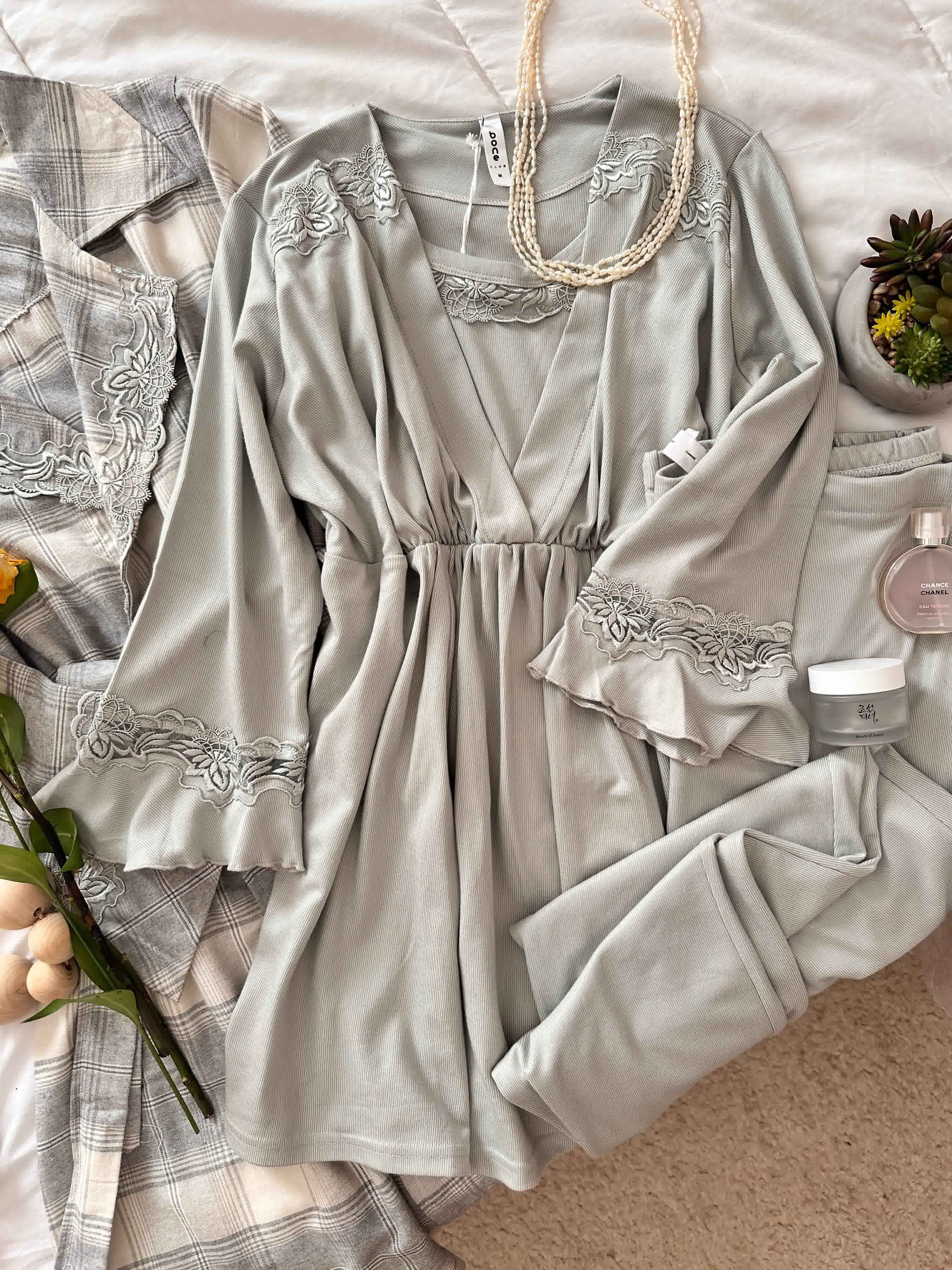 3 pieces Bone à carreaux 